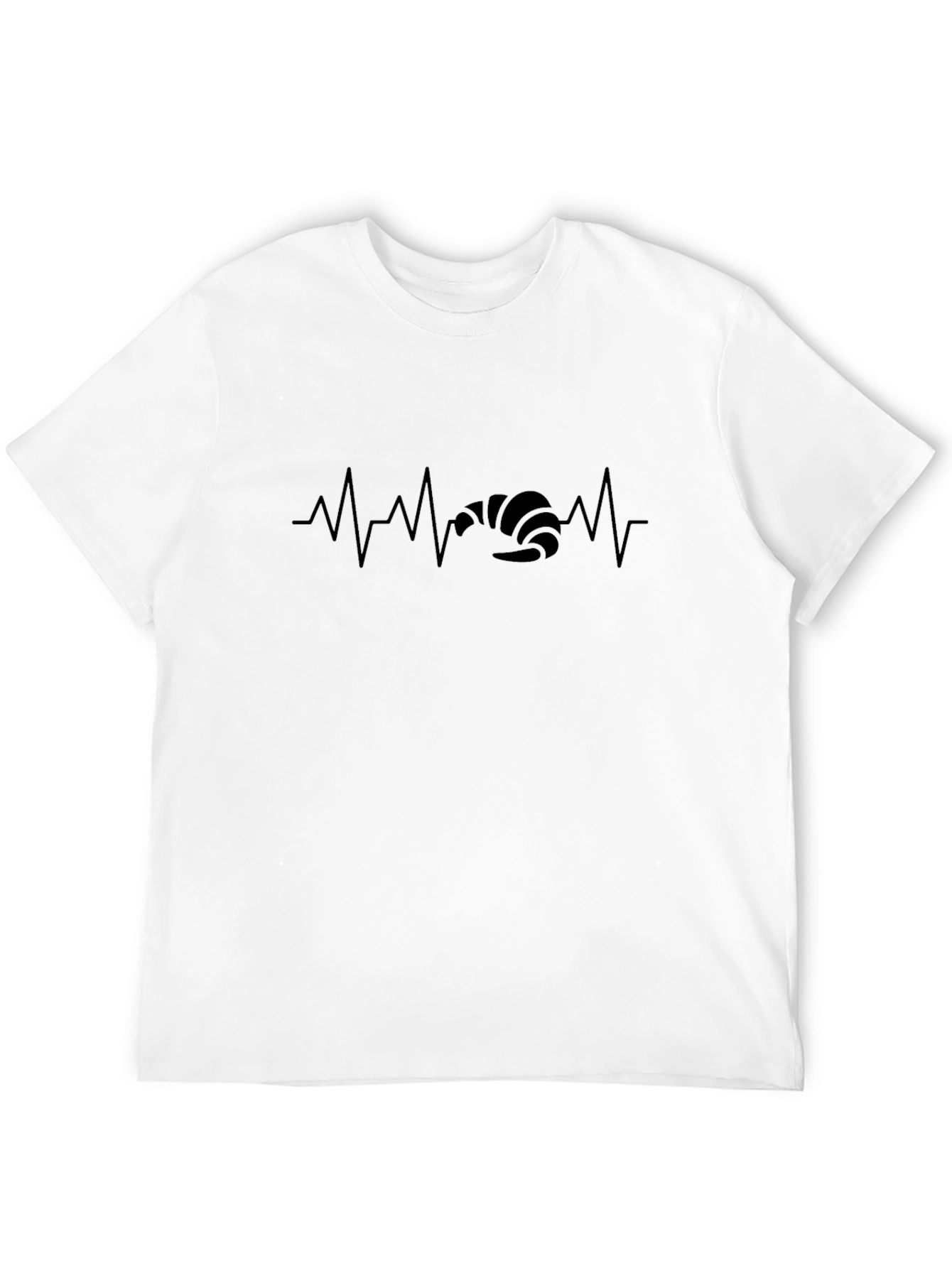 Croissant Heartbeat T-Shirt - Black Cotton Tee