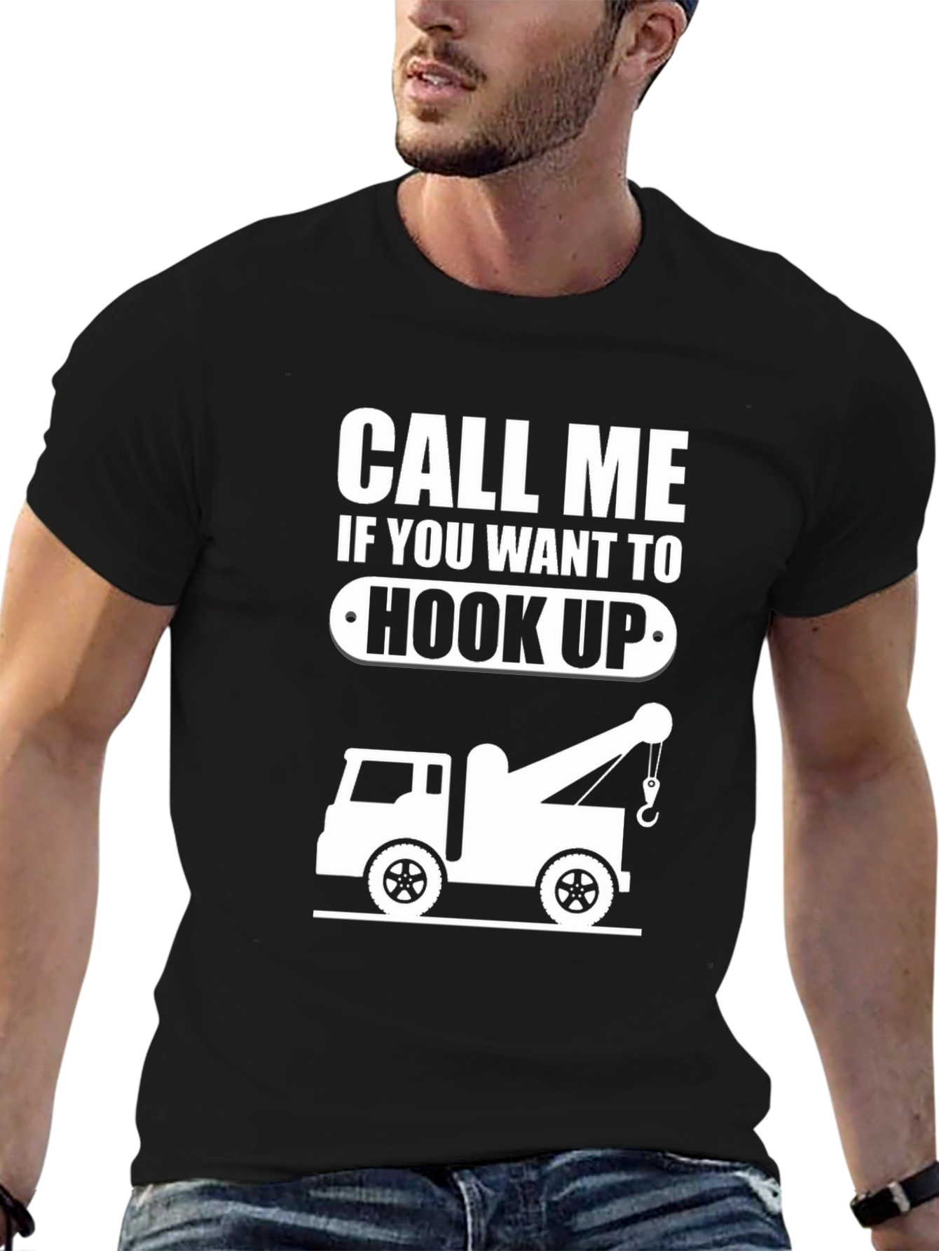 Call Me Hook Up Tow Truck Graphic Tee