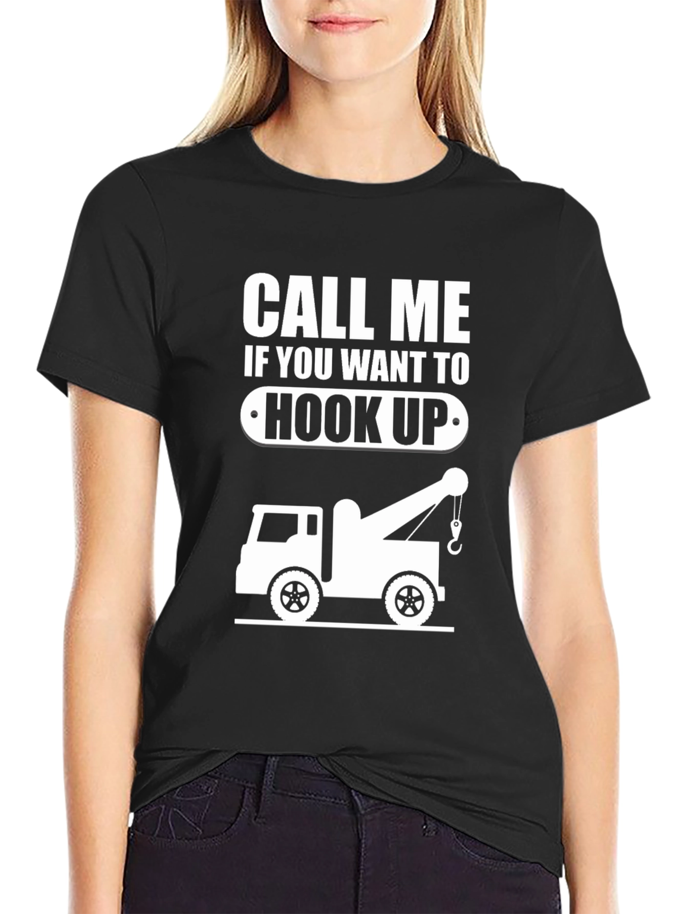 Call Me Hook Up Tow Truck Graphic Tee