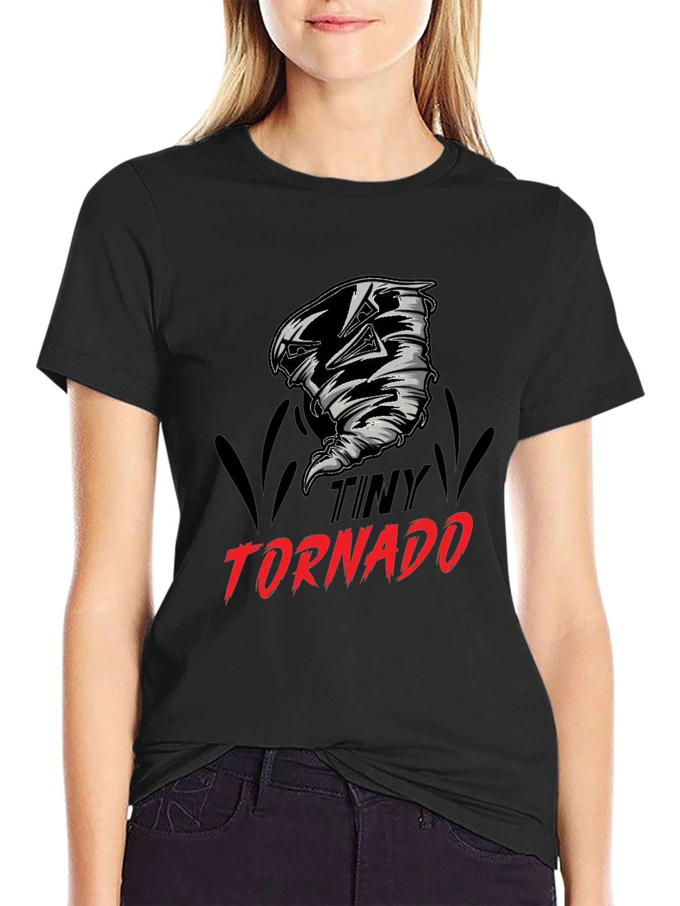 Tiny Tornado Graphic T-Shirt - Black Cotton Tee