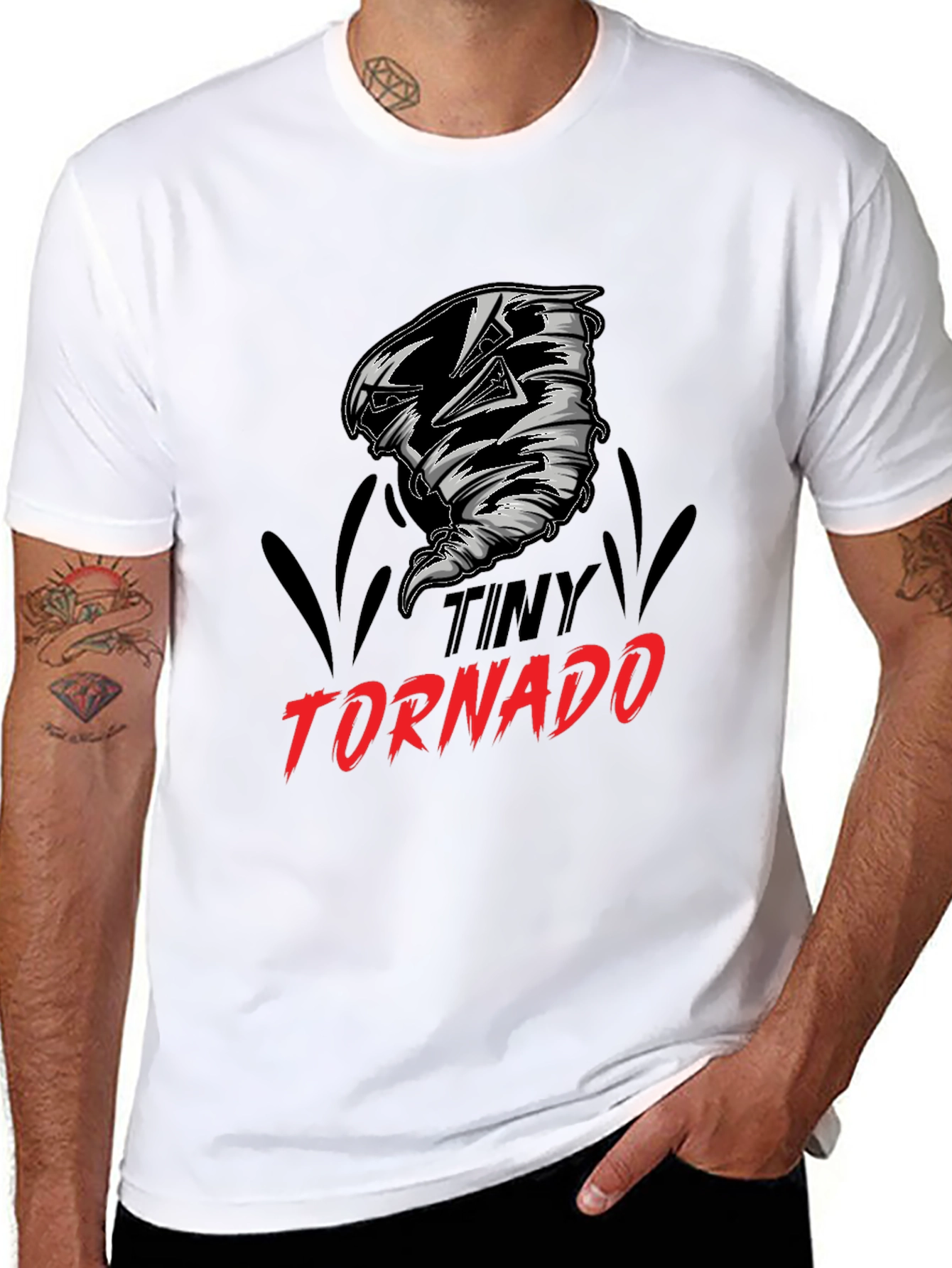 Tiny Tornado Graphic T-Shirt - Black Cotton Tee
