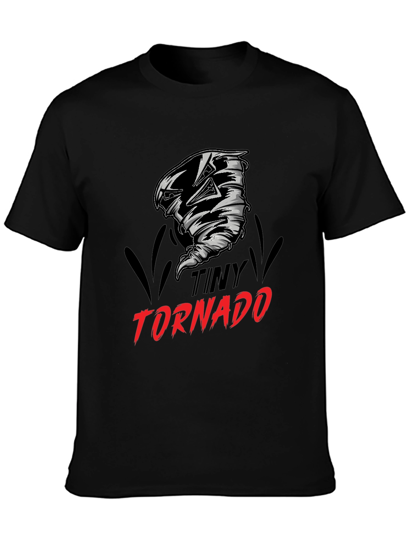 Tiny Tornado Graphic T-Shirt - Black Cotton Tee
