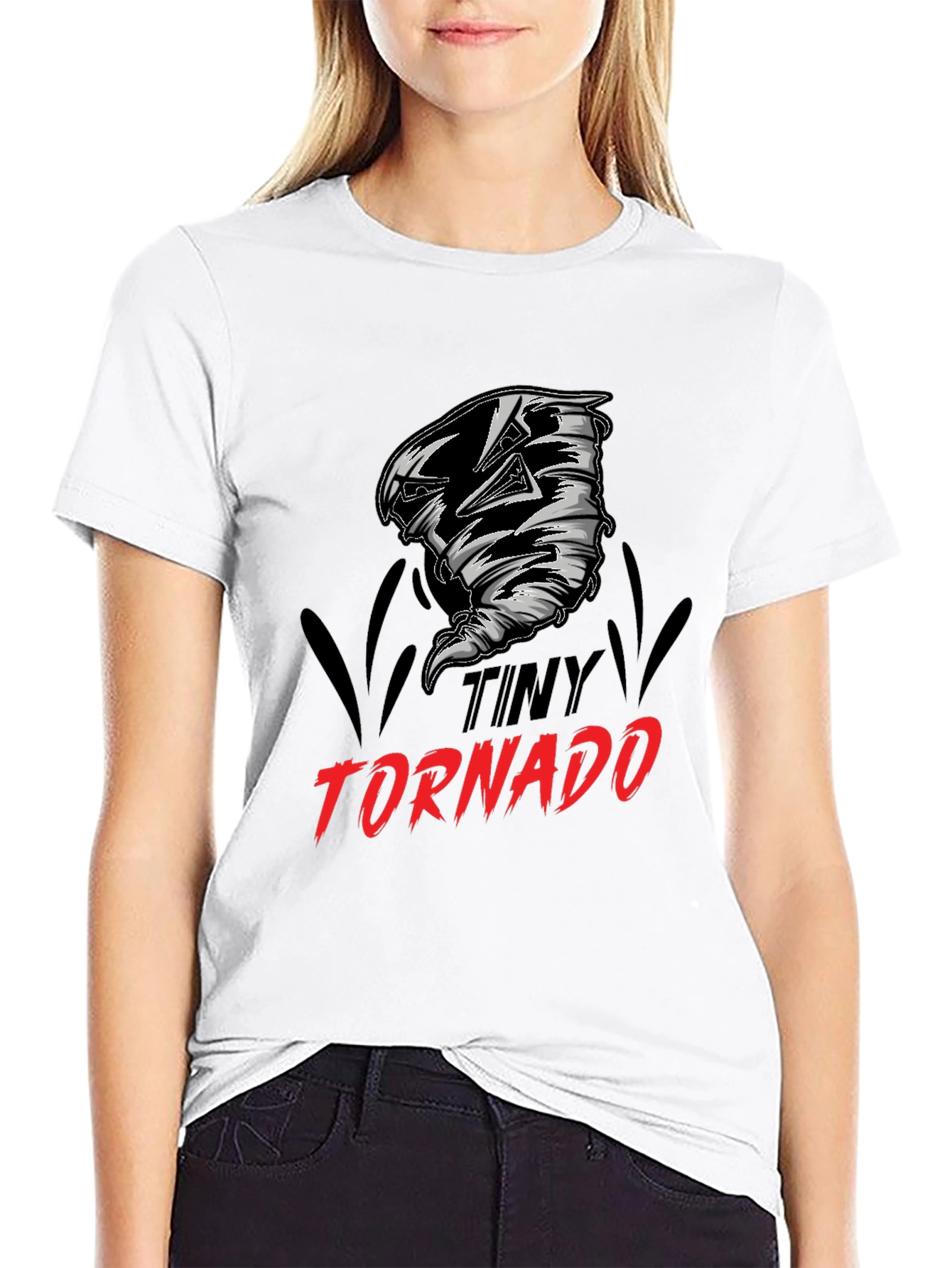 Tiny Tornado Graphic T-Shirt - Black Cotton Tee