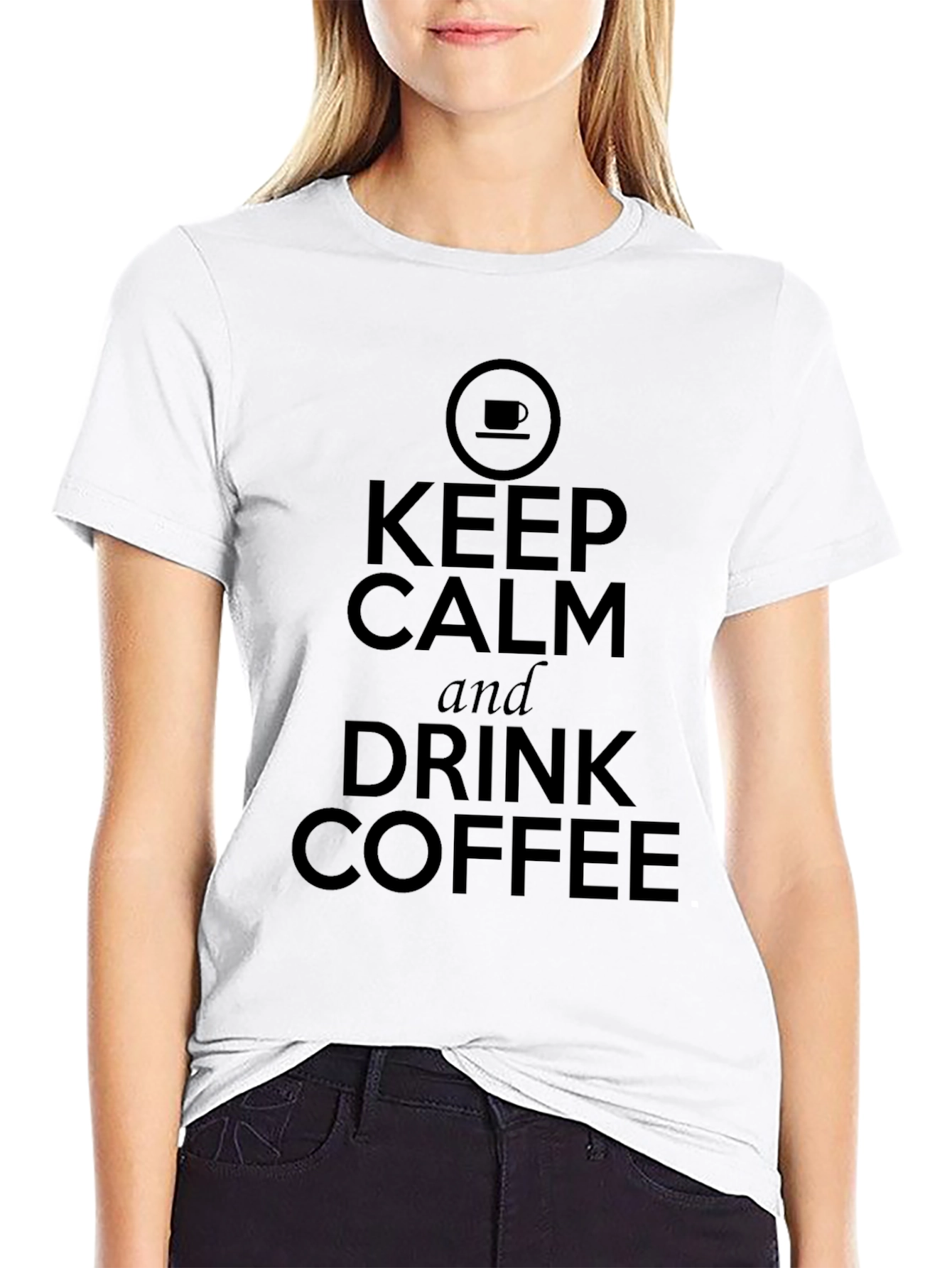 Keep Calm & Drink Coffee Black Graphic Tee