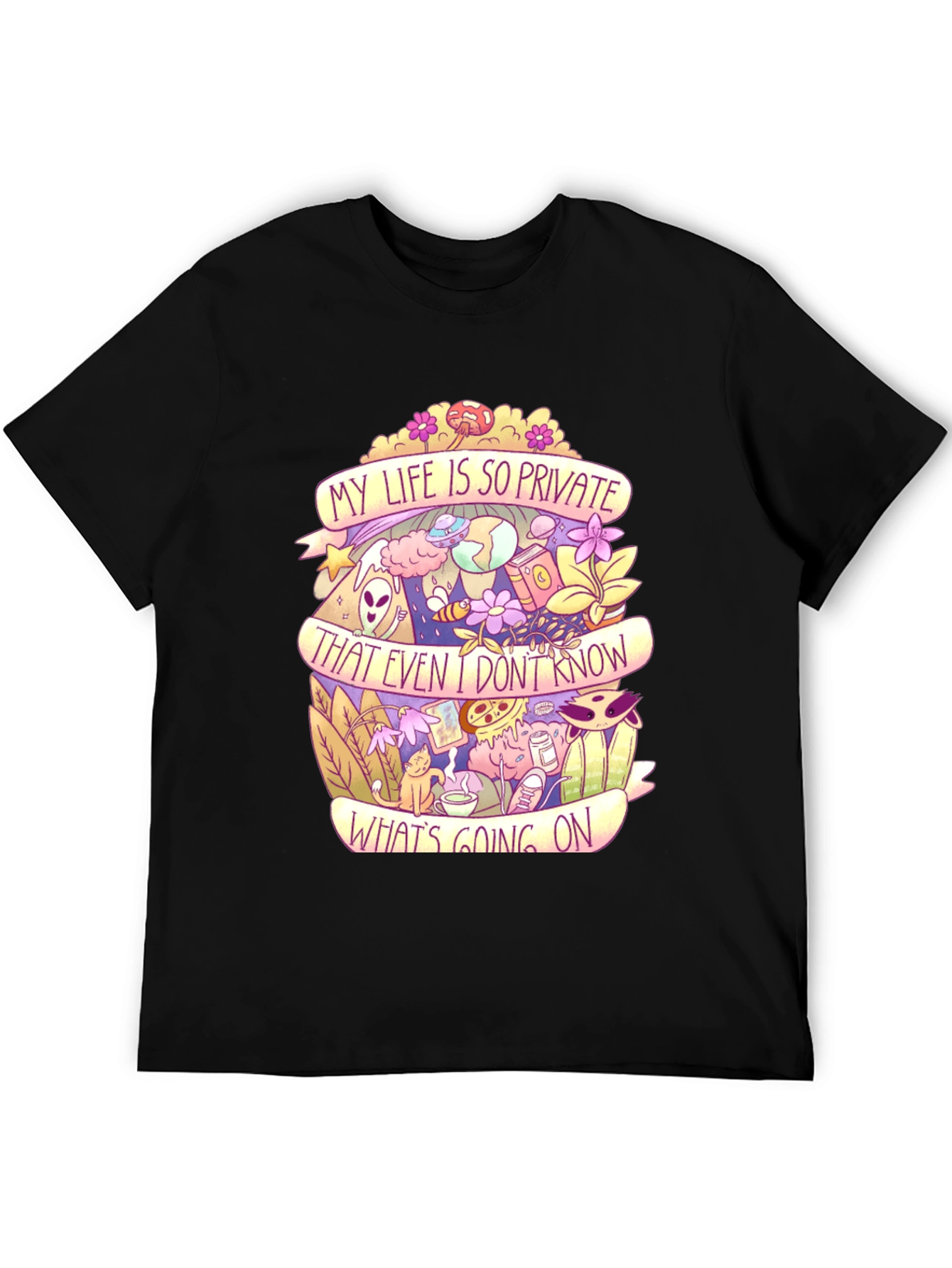 Private Life Graphic Tee - Black Cotton T-Shirt