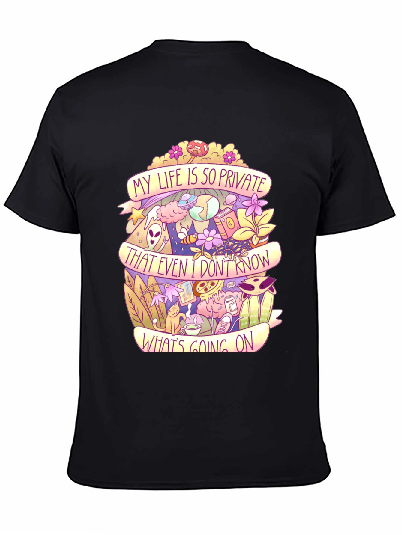 Private Life Graphic Tee - Black Cotton T-Shirt