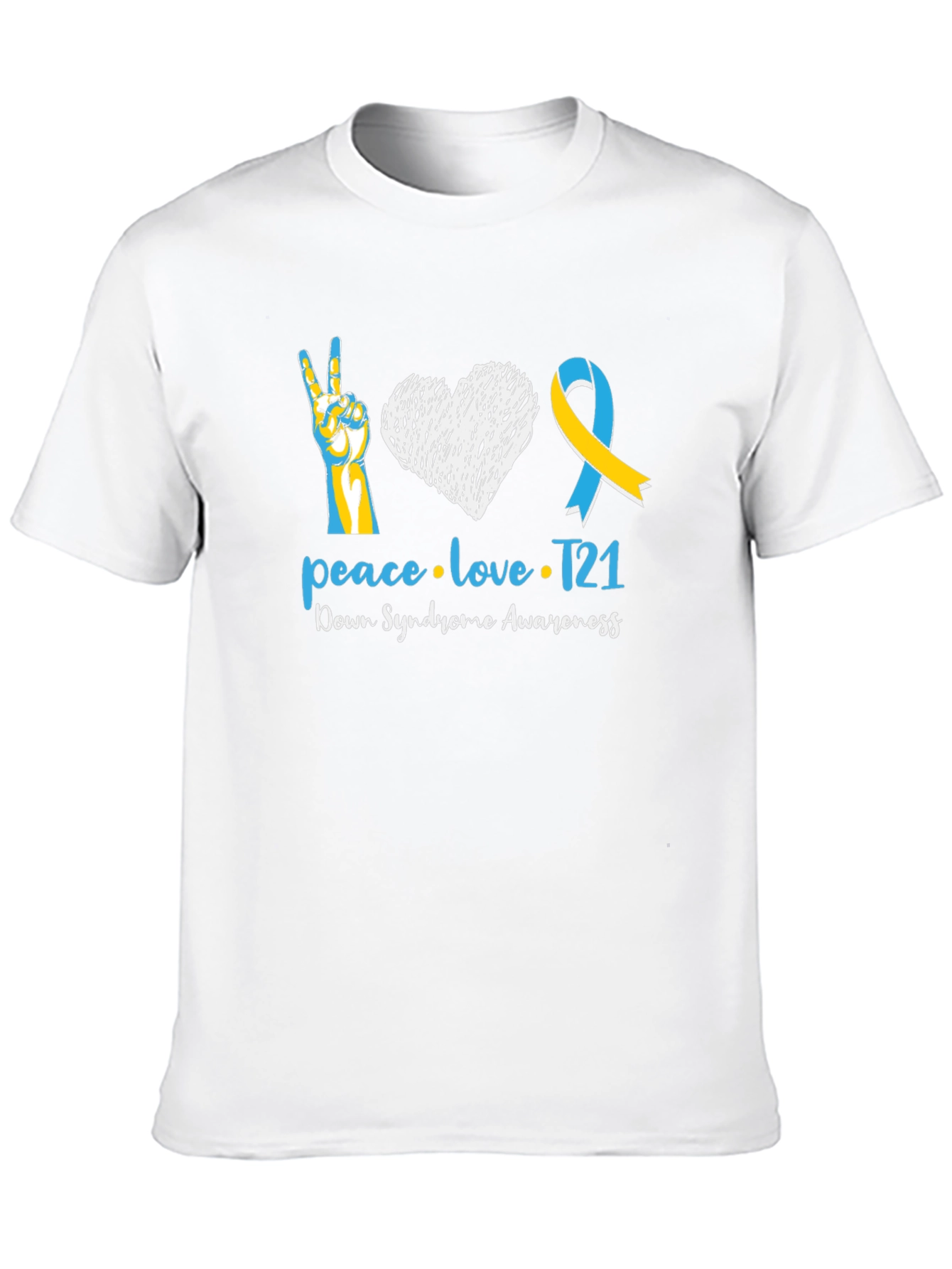 Down Syndrome Awareness T-Shirt Peace Love T21