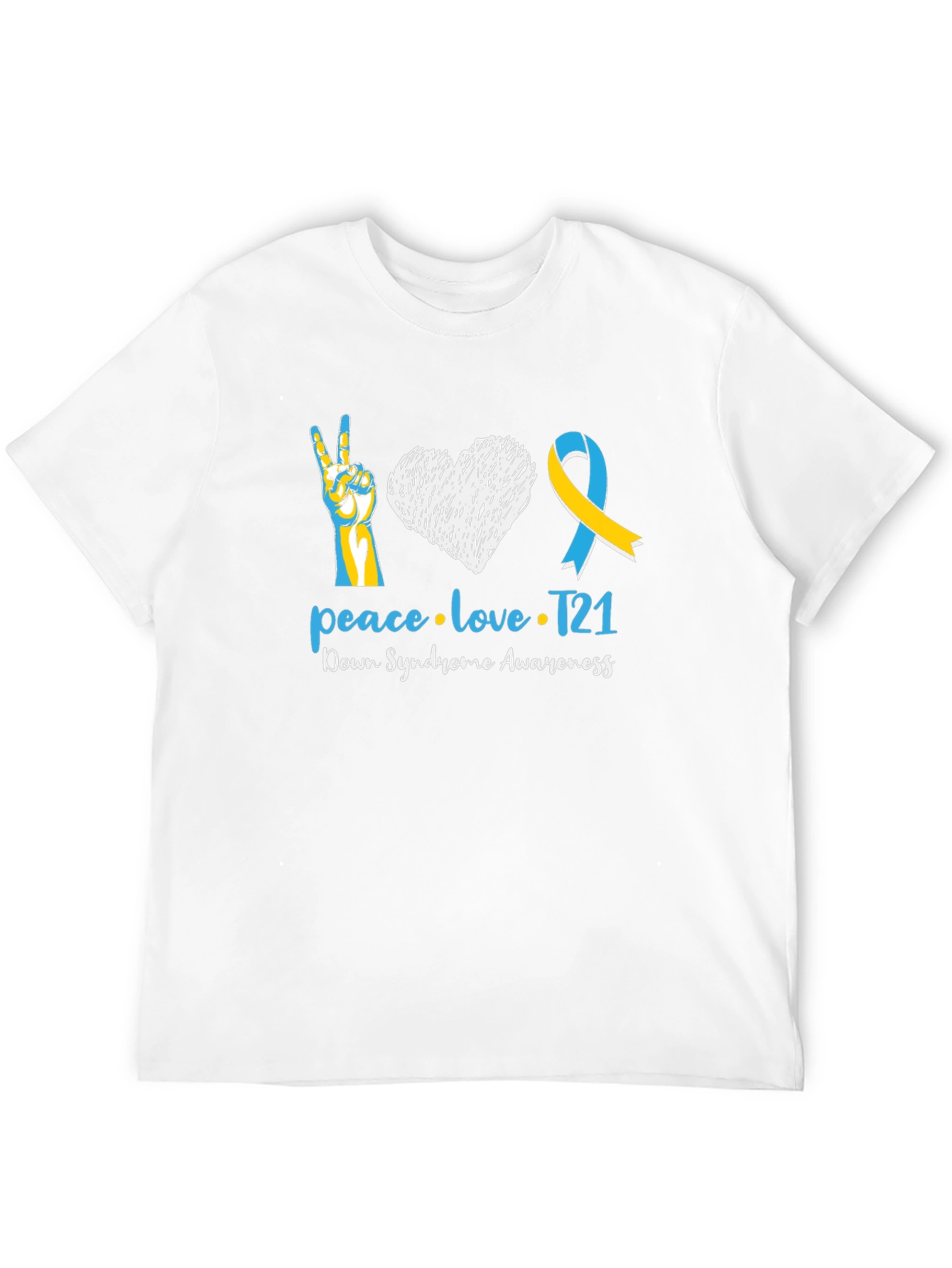 Down Syndrome Awareness T-Shirt Peace Love T21