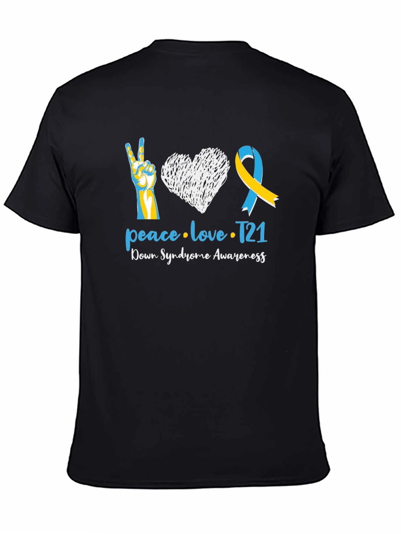 Down Syndrome Awareness T-Shirt Peace Love T21
