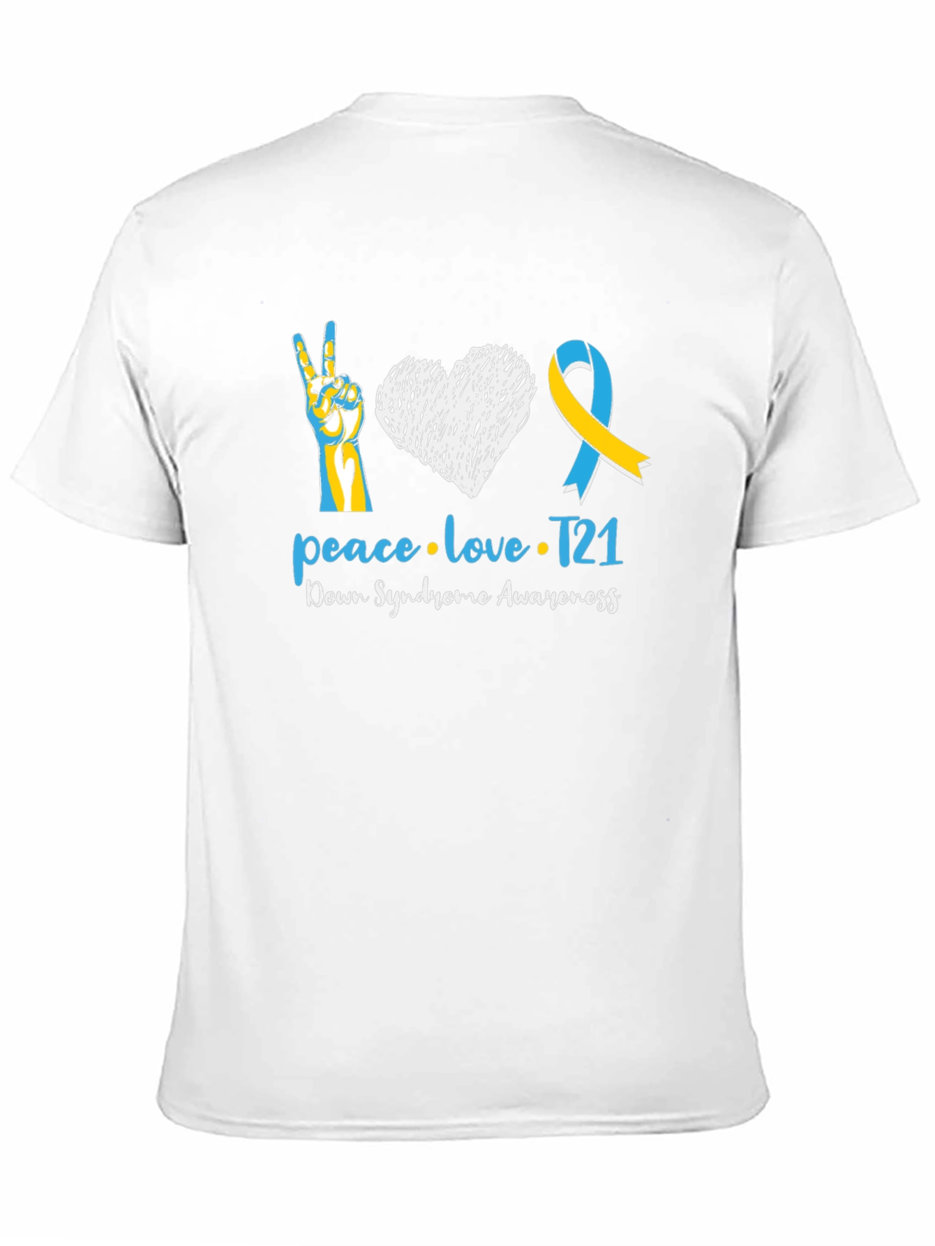 Down Syndrome Awareness T-Shirt Peace Love T21