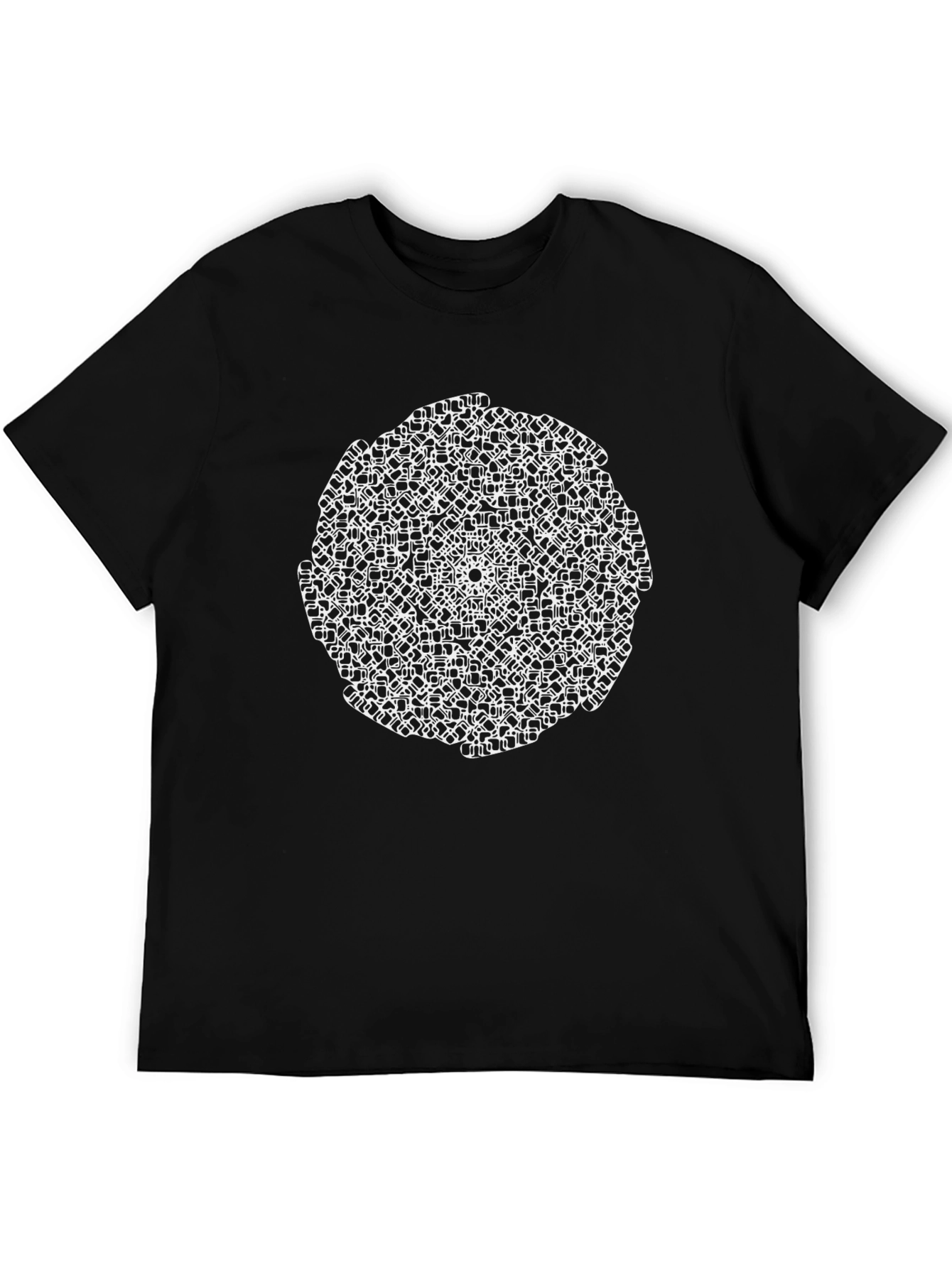 Abstract Geometric Mandala Black T-Shirt