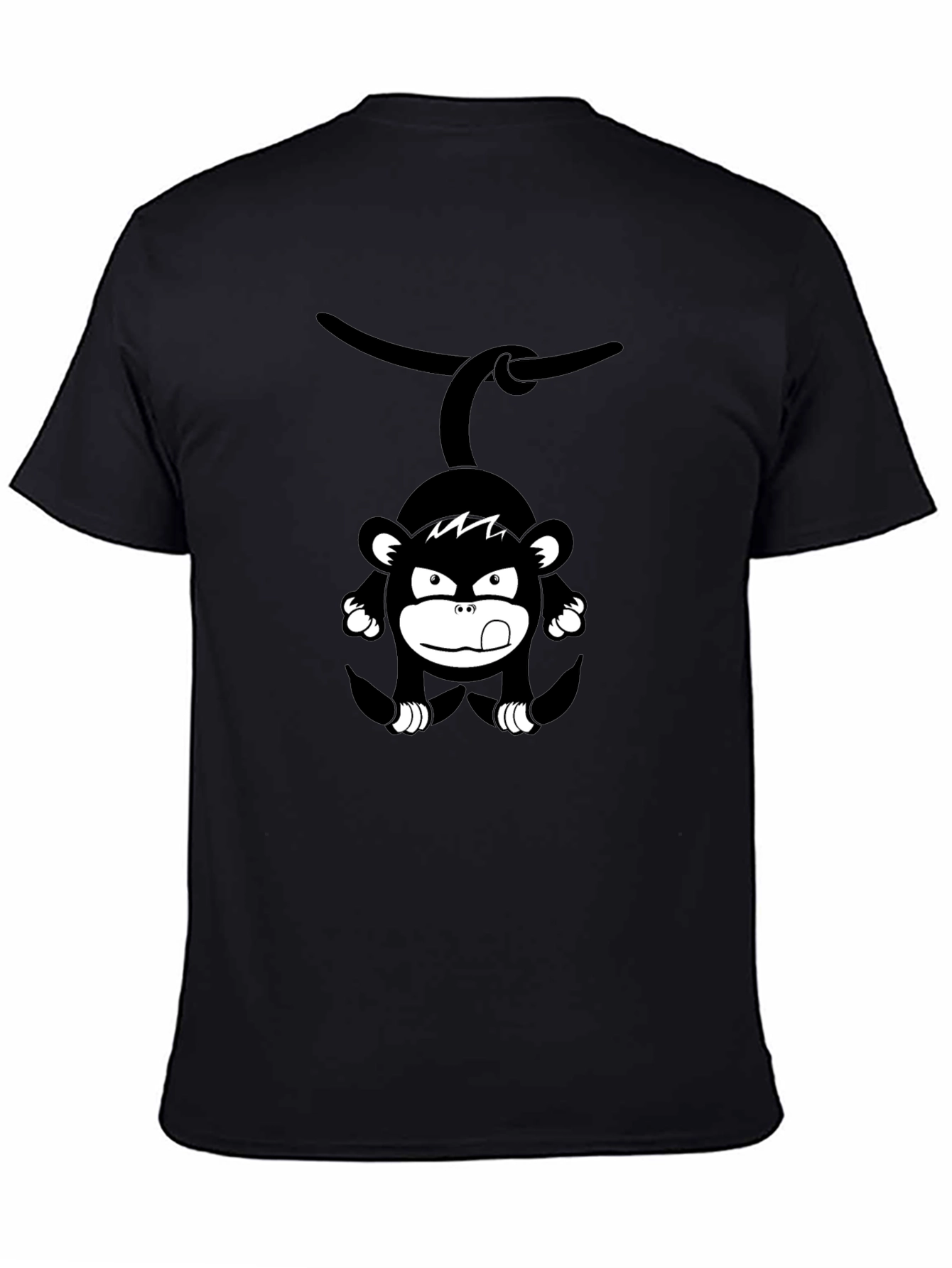 Monkey Graphic Print Black T-Shirt