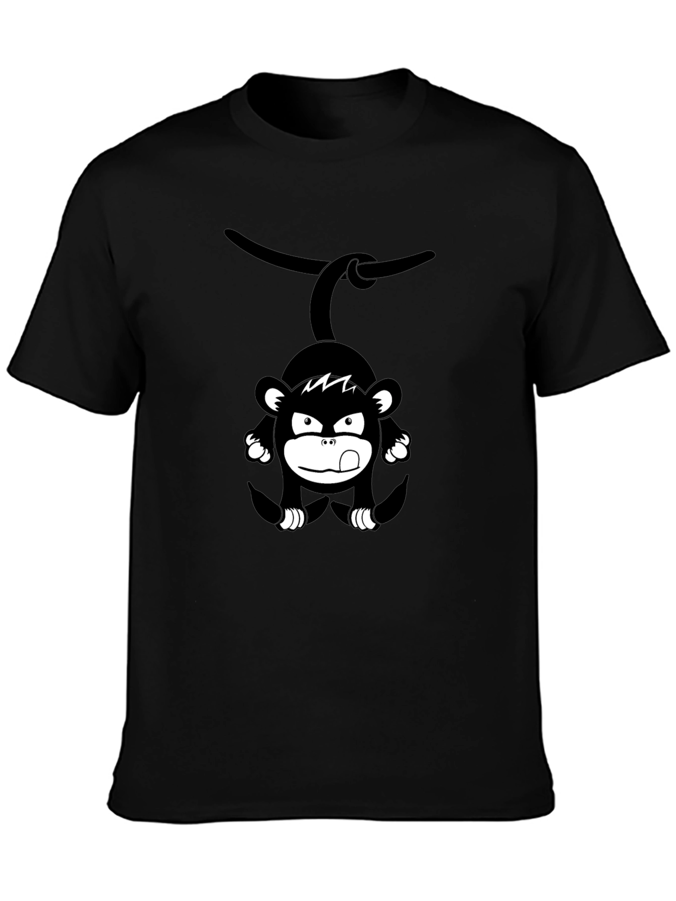 Monkey Graphic Print Black T-Shirt