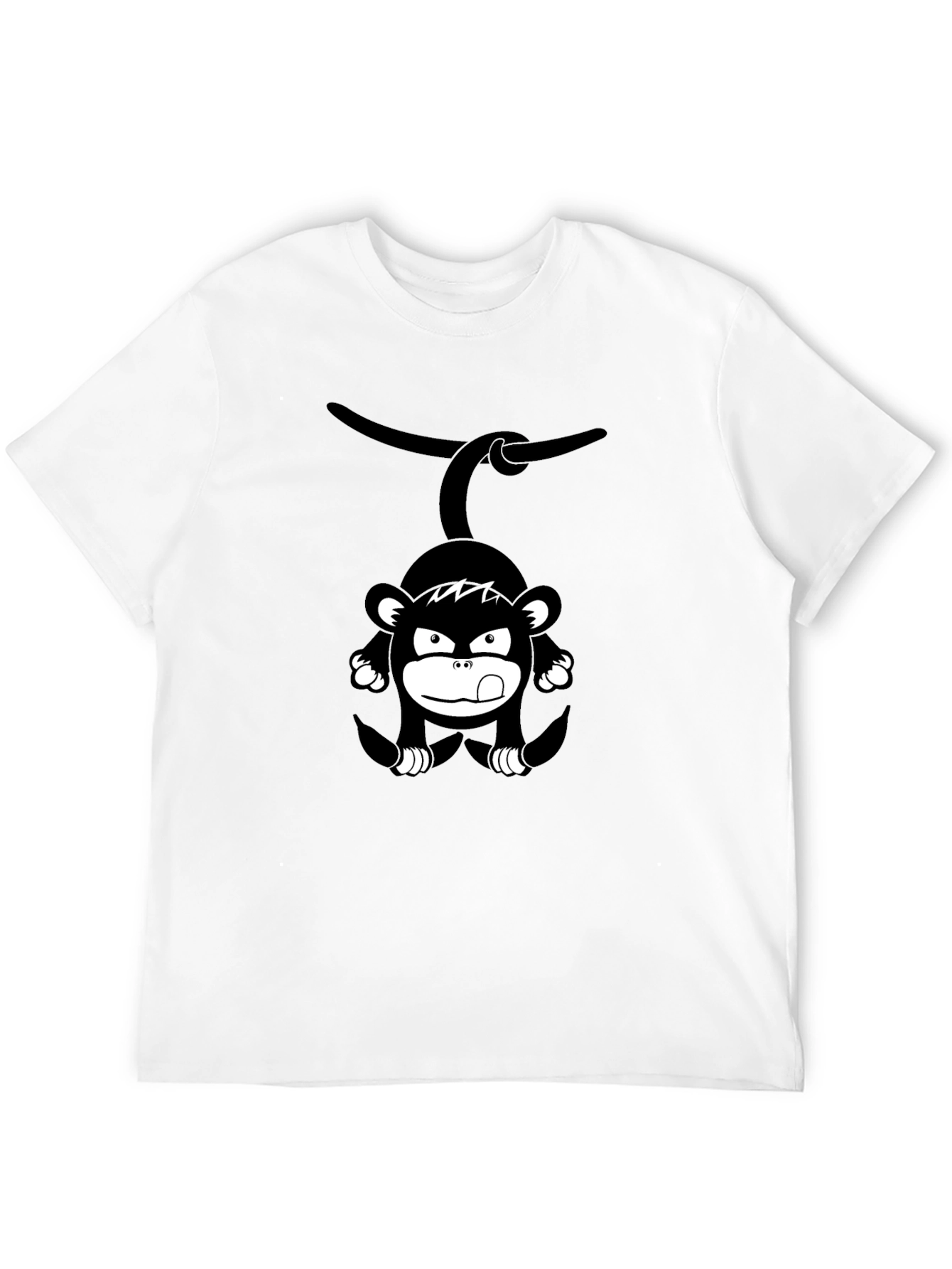 Monkey Graphic Print Black T-Shirt
