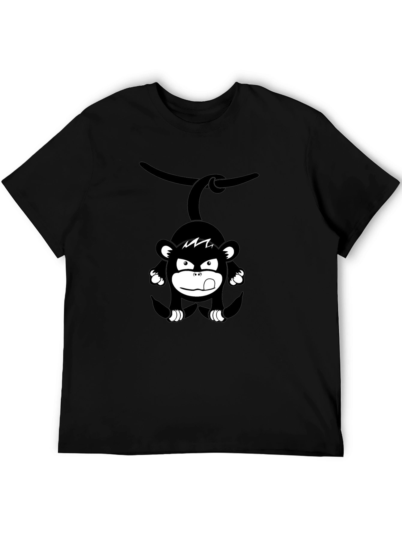 Monkey Graphic Print Black T-Shirt