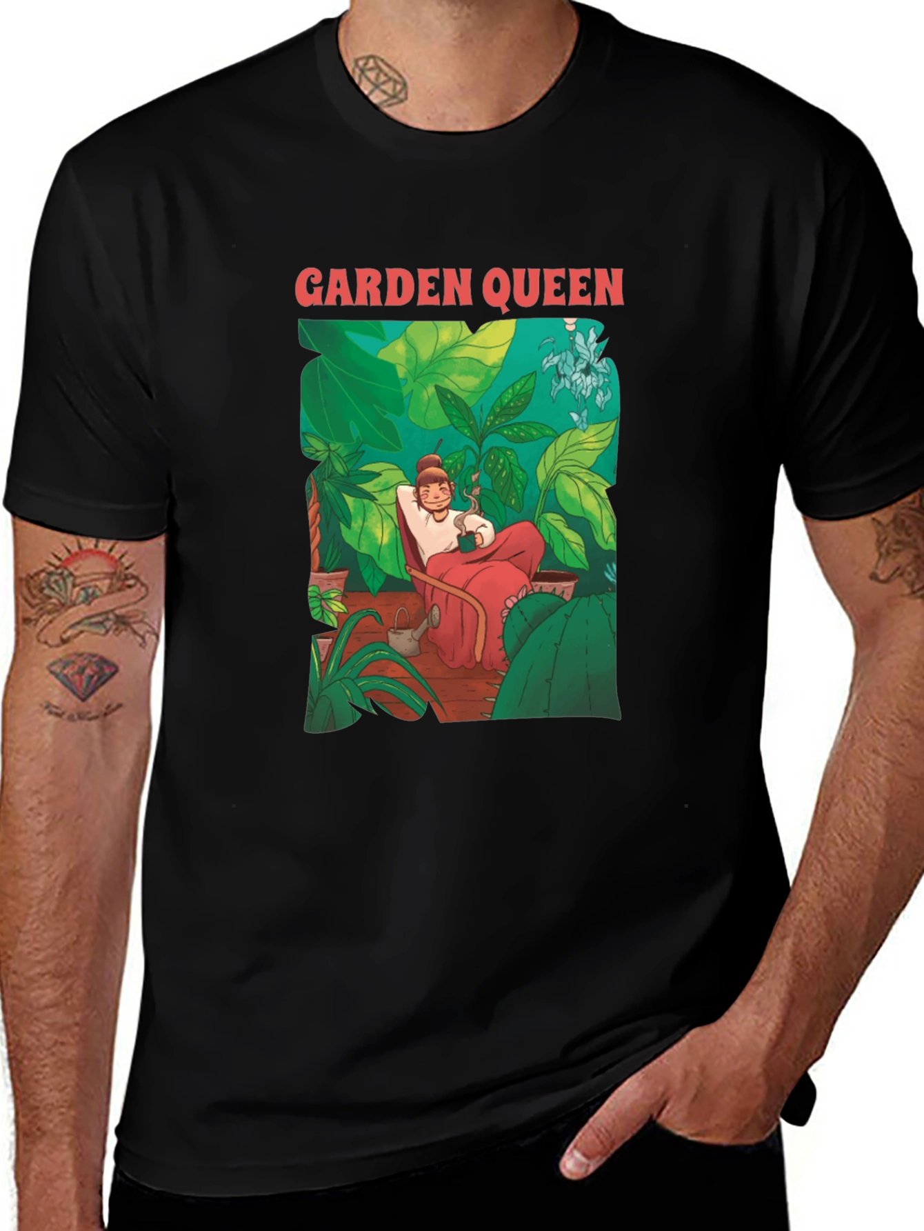 Garden Queen Graphic Tee - Unique Botanical Design