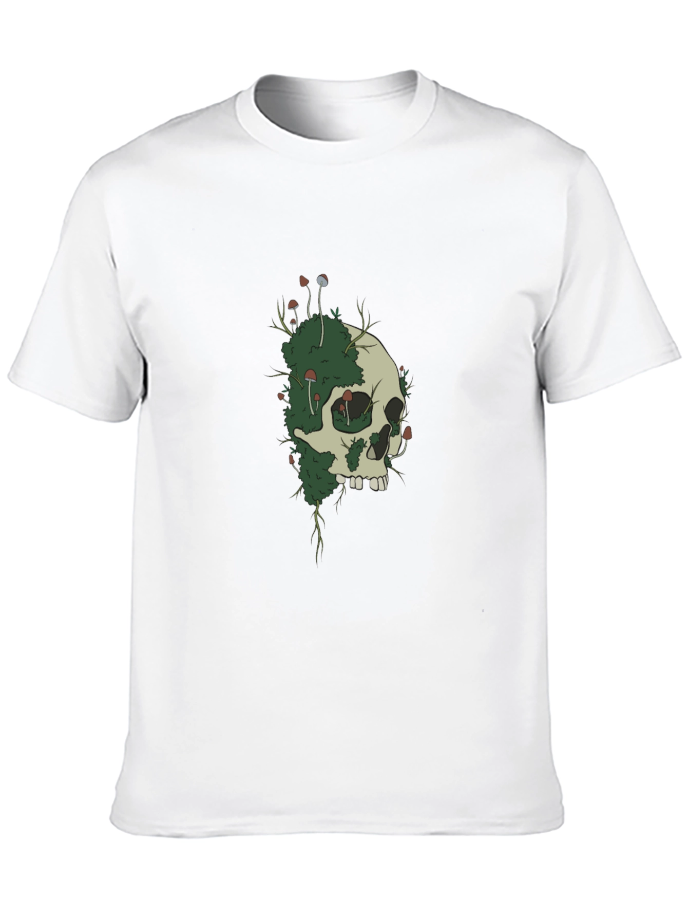 Skull and Mushroom Graphic Tee - Black