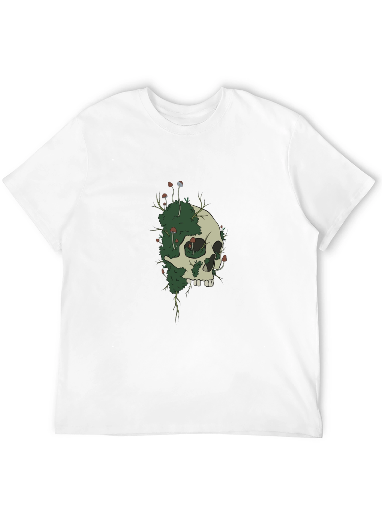 Skull and Mushroom Graphic Tee - Black