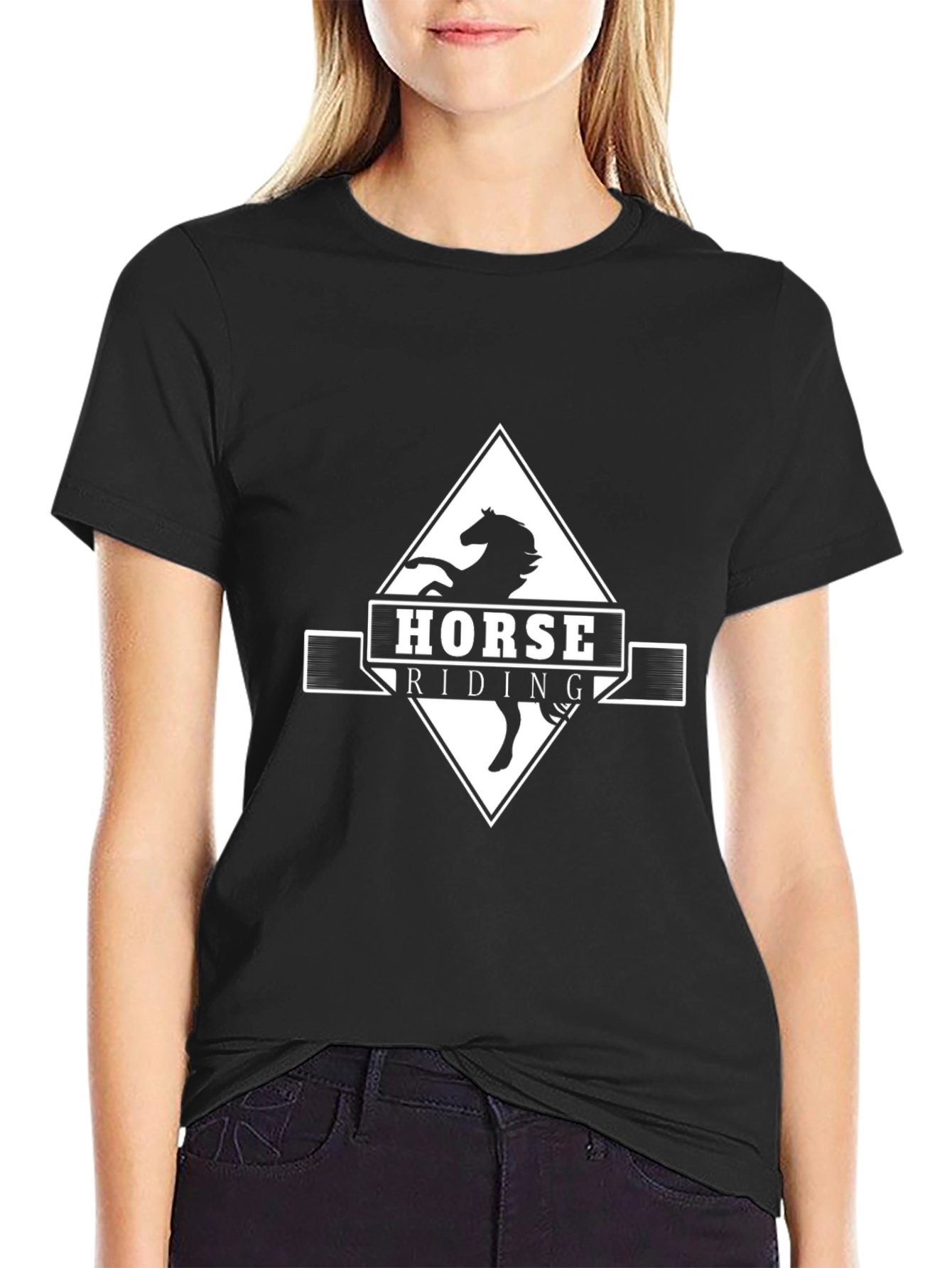 Horse Riding Graphic Tee - Mens Black T-Shirt