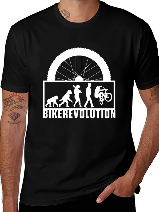 Biker Evolution Graphic Tee - Black Cotton