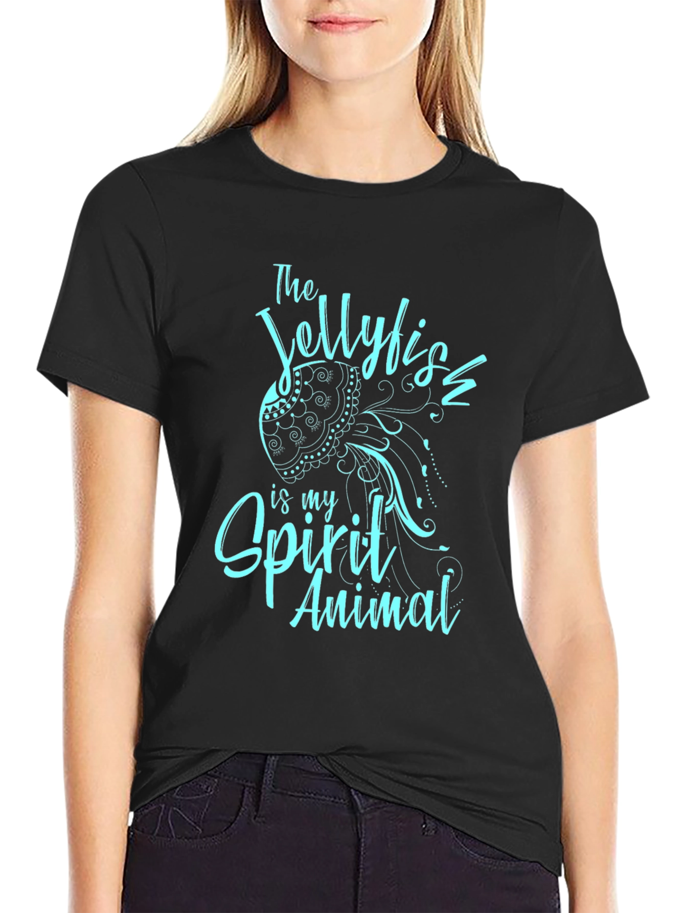 Jellyfish Spirit Animal T-Shirt - Black Graphic Tee
