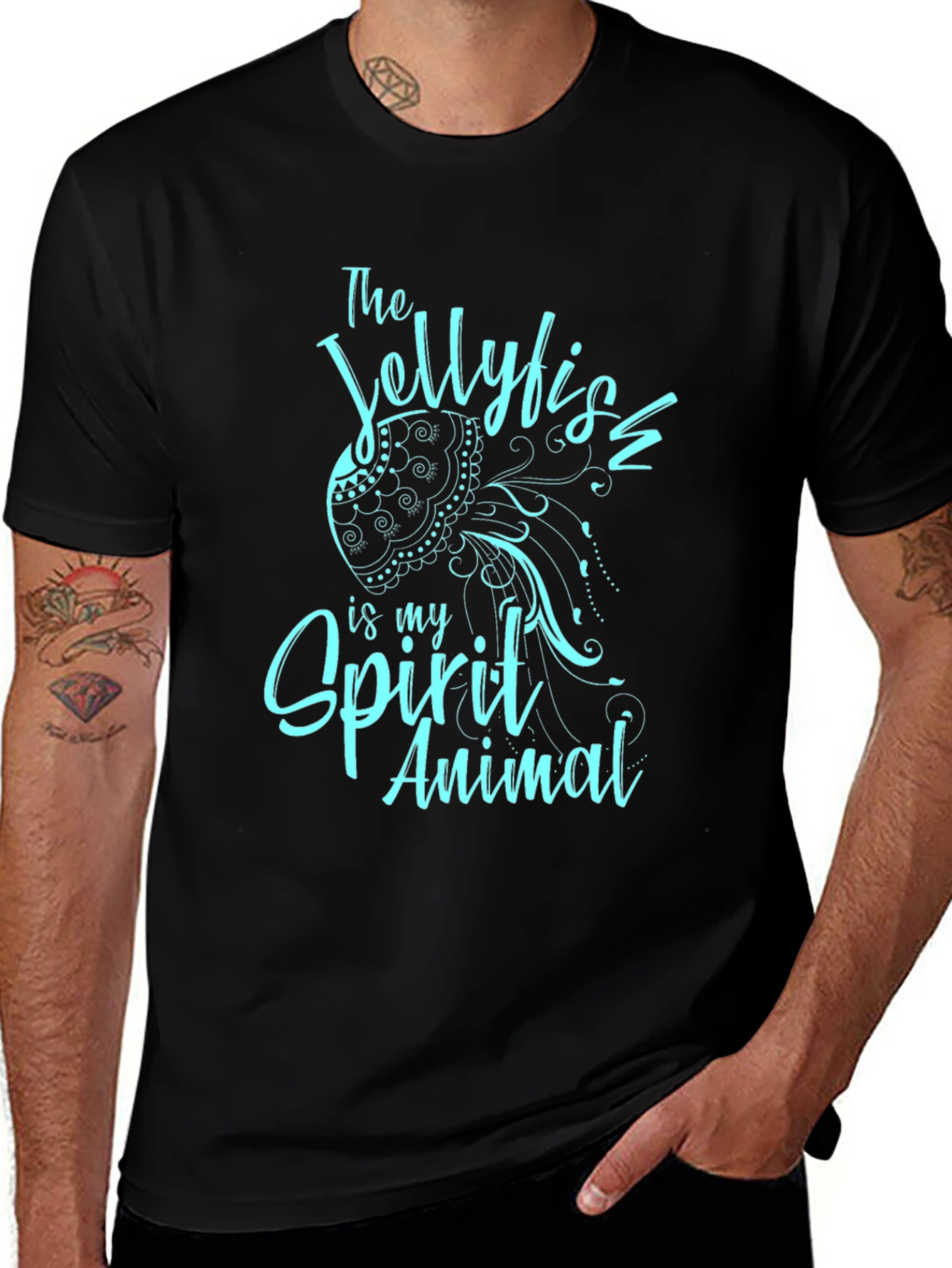 Jellyfish Spirit Animal T-Shirt - Black Graphic Tee