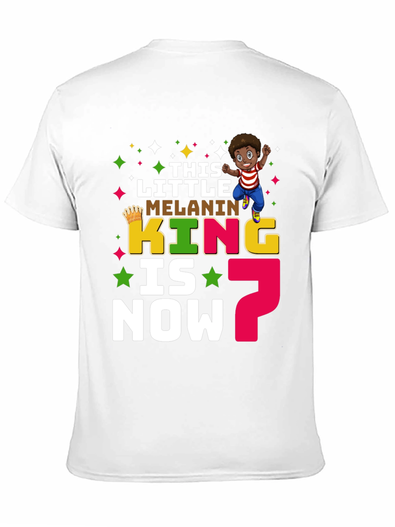Little Melanin King 7th Birthday T-Shirt