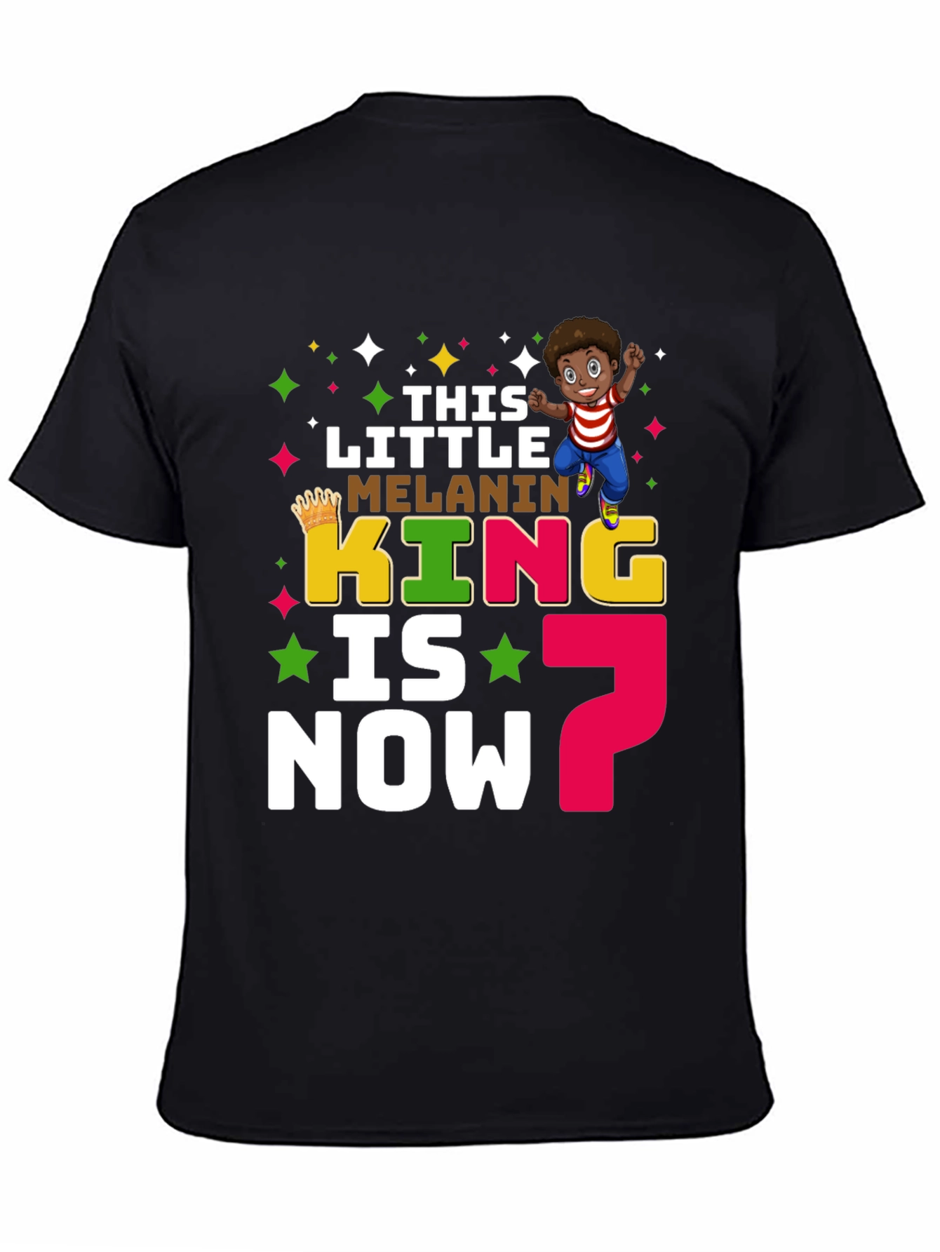 Little Melanin King 7th Birthday T-Shirt