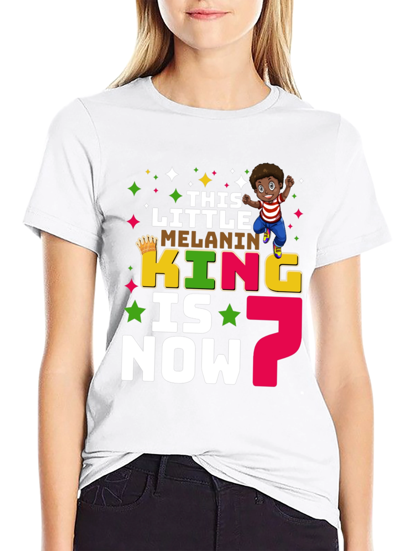 Little Melanin King 7th Birthday T-Shirt