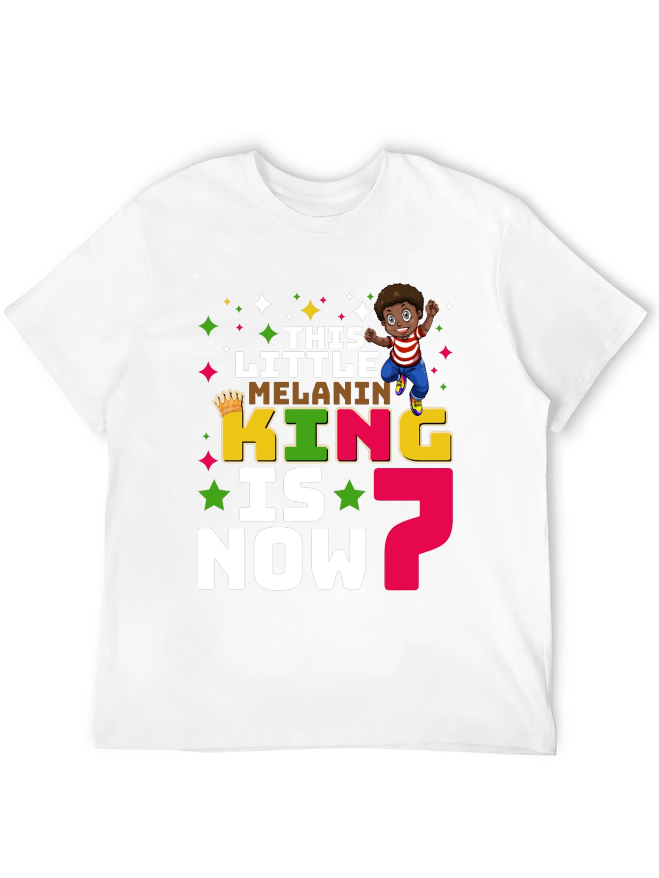 Little Melanin King 7th Birthday T-Shirt
