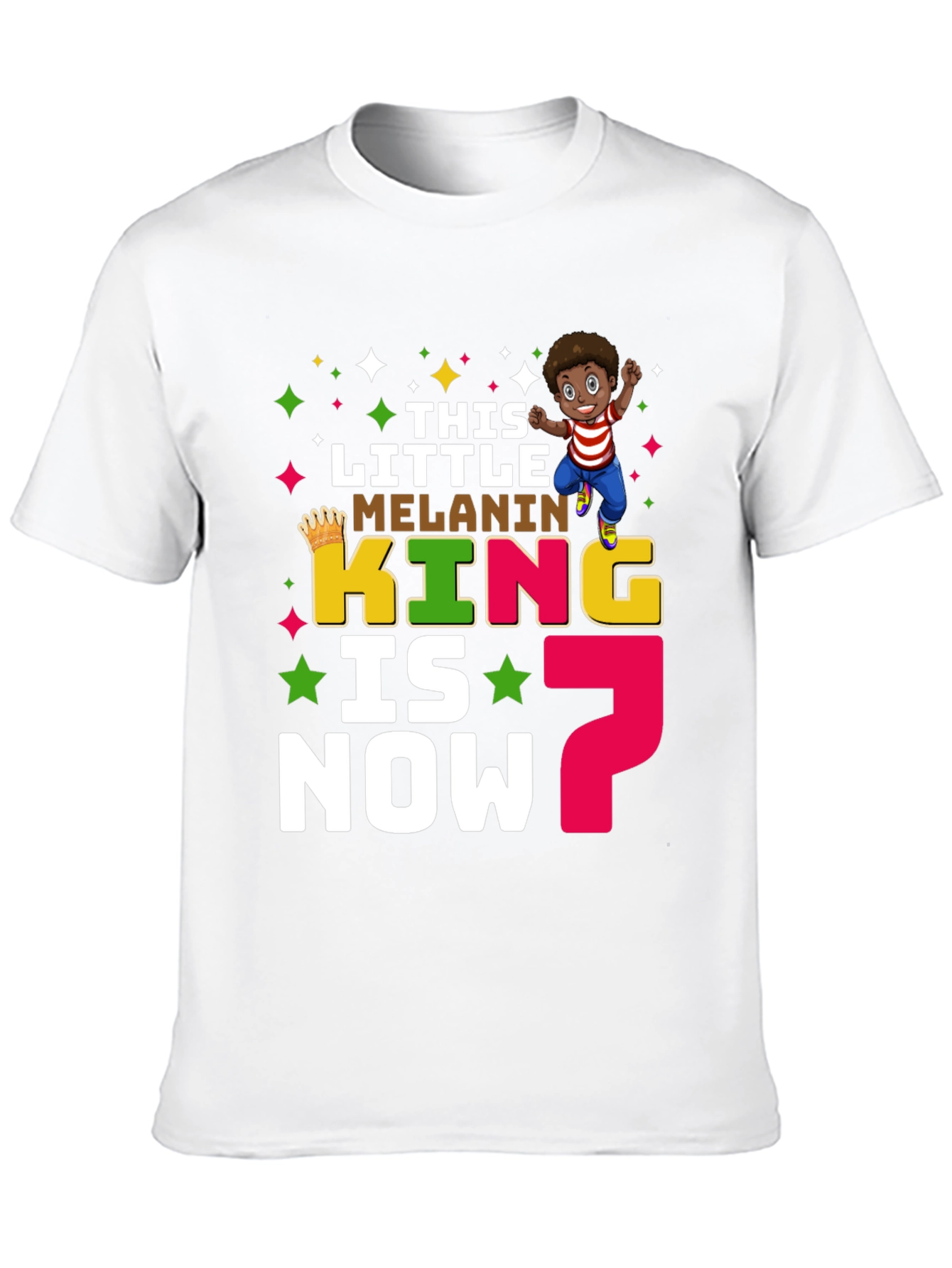Little Melanin King 7th Birthday T-Shirt