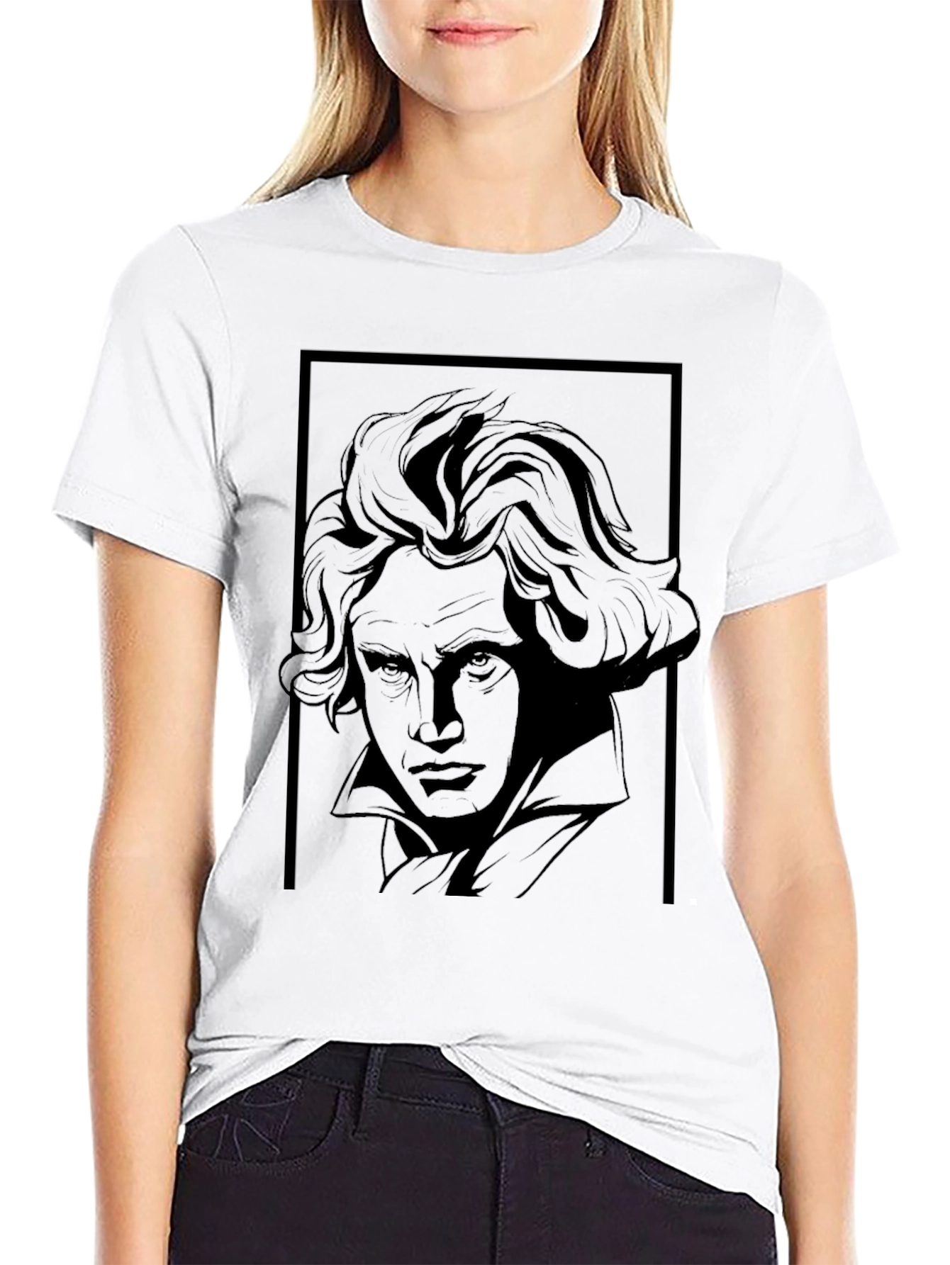 Beethoven Graphic Print T-Shirt - Classic Style