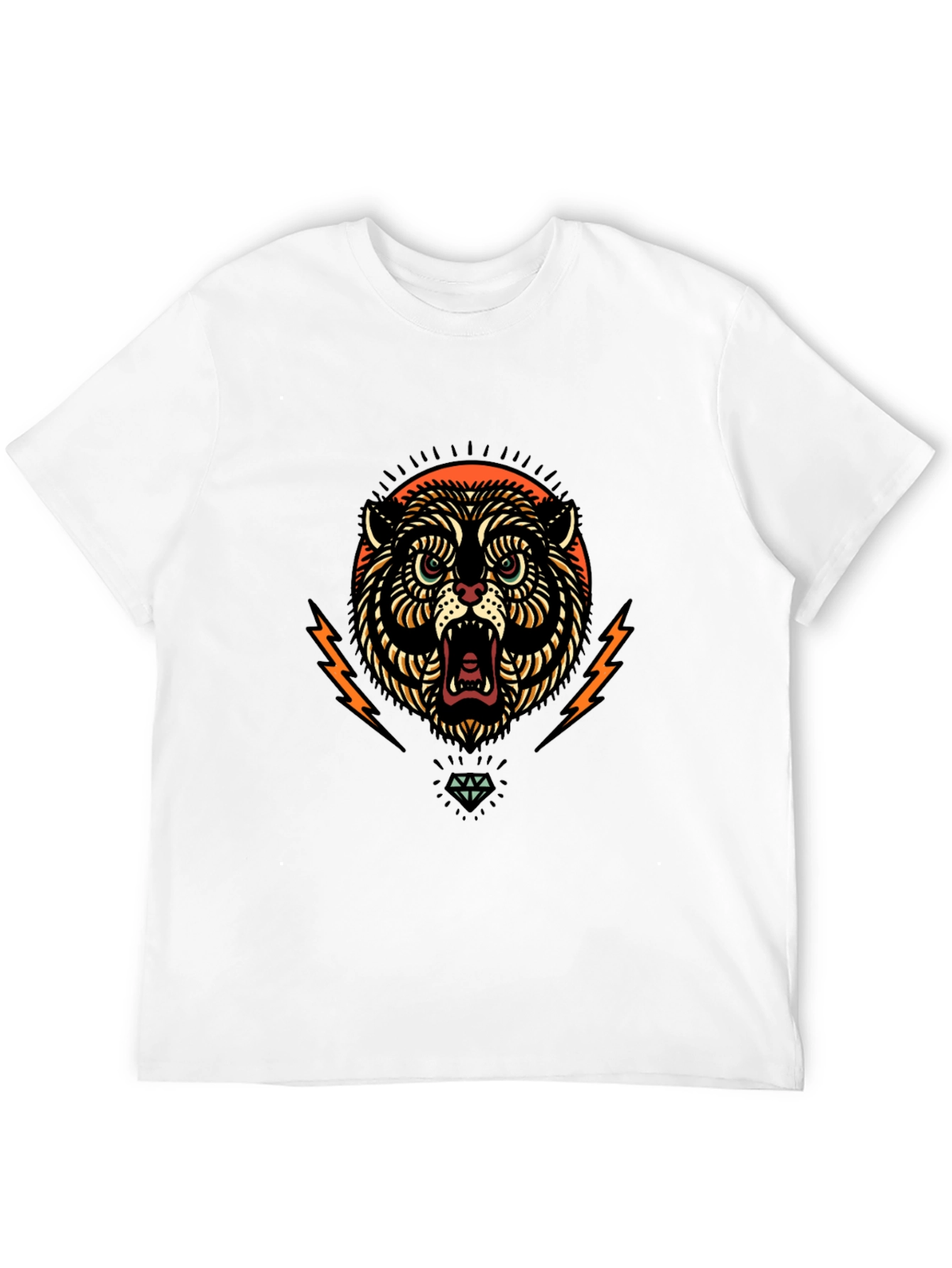 Roaring Tiger Graphic Print Black Tee