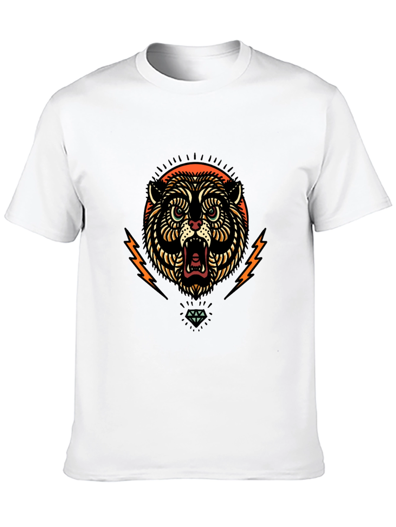 Roaring Tiger Graphic Print Black Tee