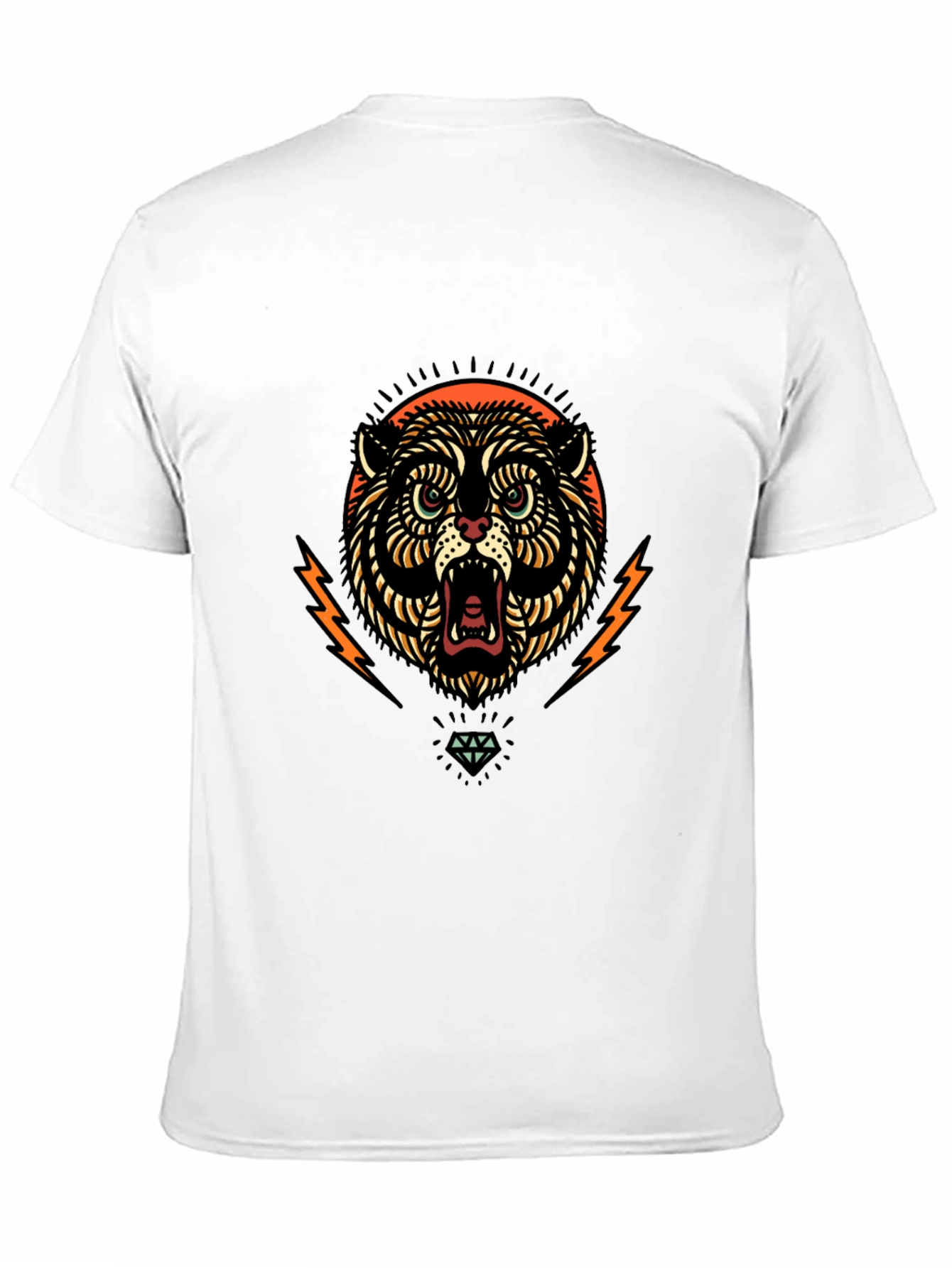 Roaring Tiger Graphic Print Black Tee