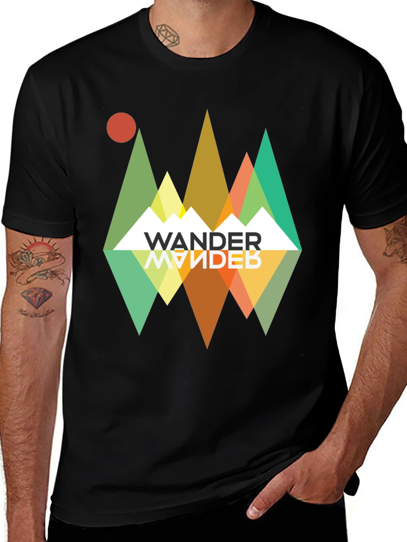 Wander Graphic Tee - Retro Mountain Adventure