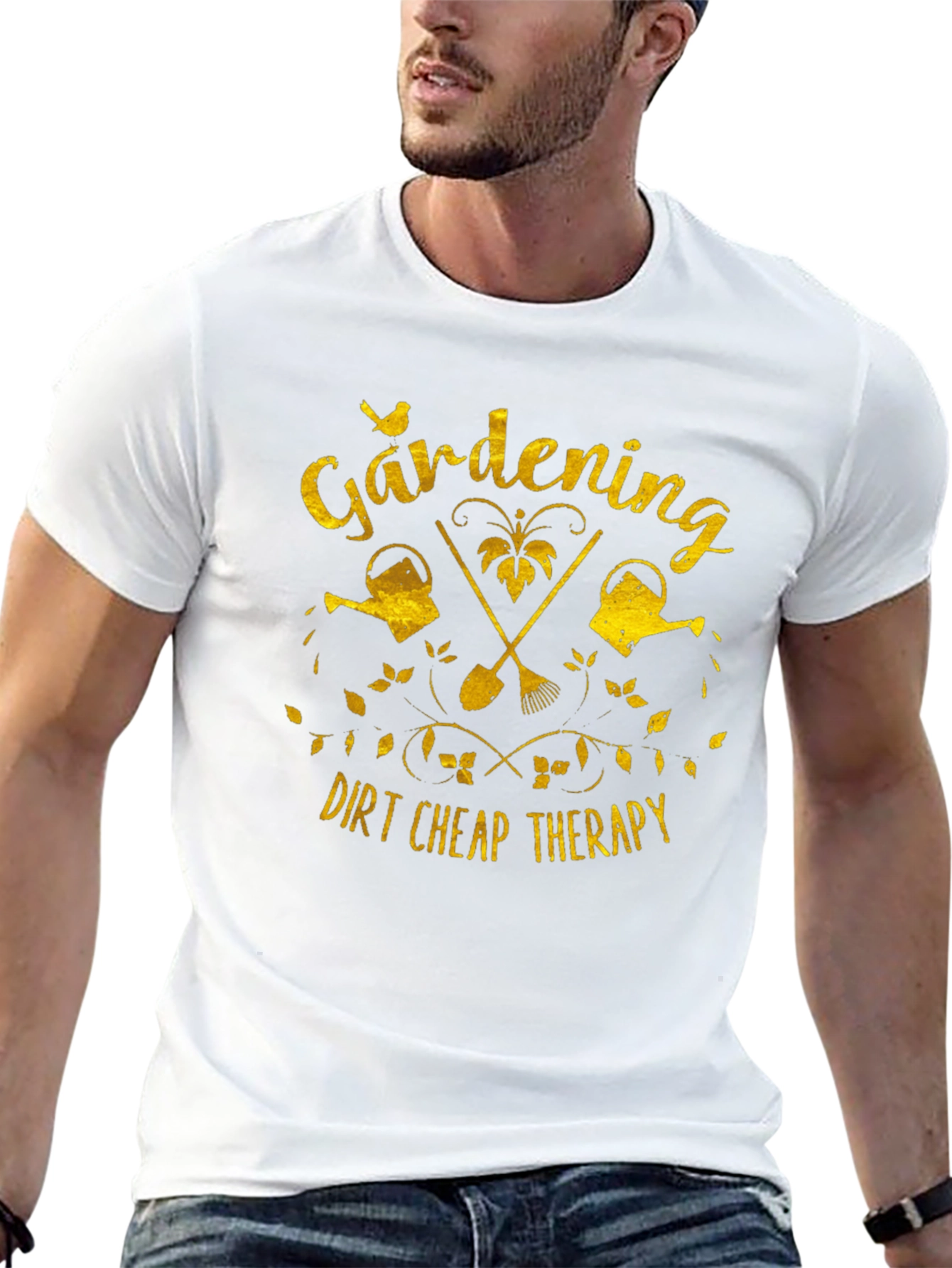 Gardening Dirt Cheap Therapy Black T-Shirt