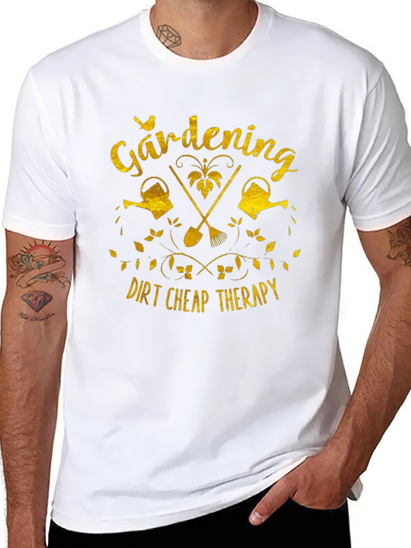 Gardening Dirt Cheap Therapy Black T-Shirt