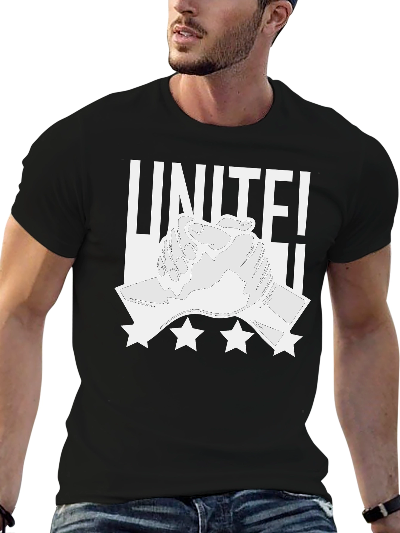 Unite! Graphic Print Crew Neck T-Shirt