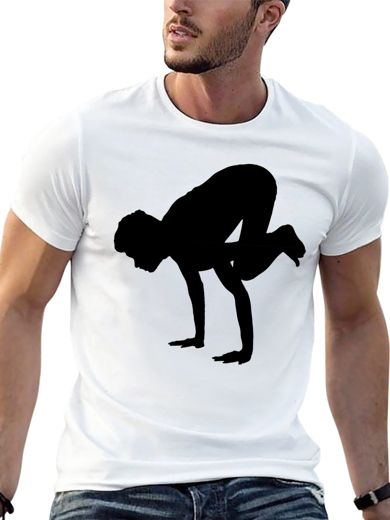 Black Yoga Silhouette Graphic Tee