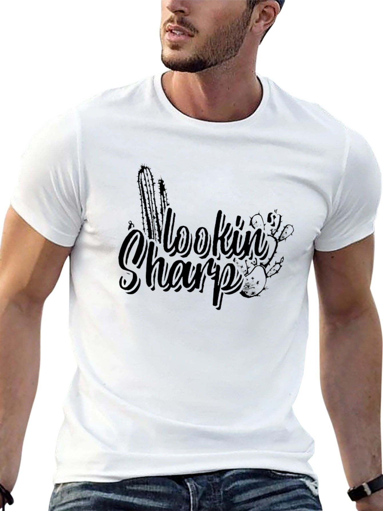 Lookin Sharp Graphic Tee - Black Cotton T-Shirt