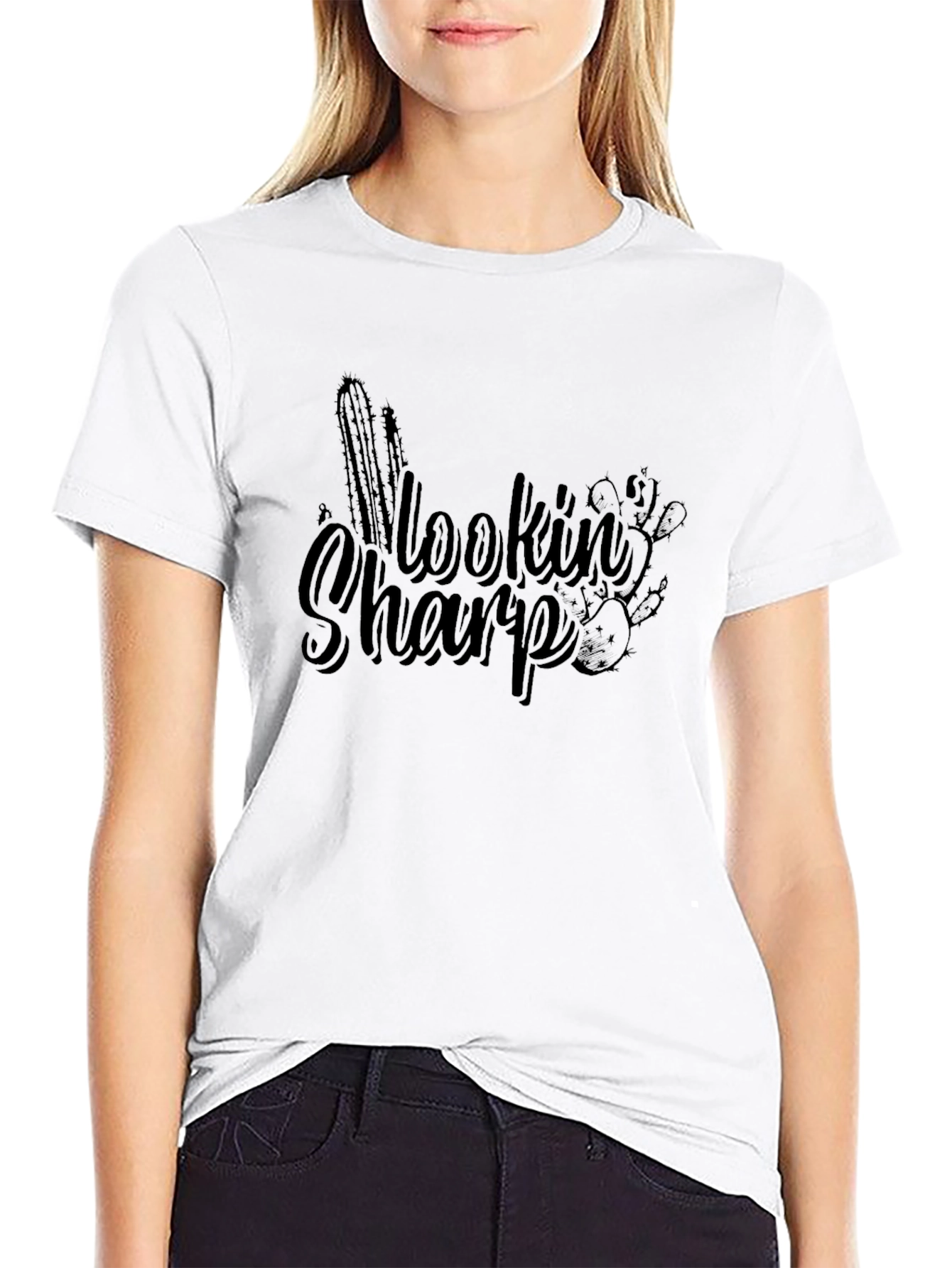 Lookin Sharp Graphic Tee - Black Cotton T-Shirt