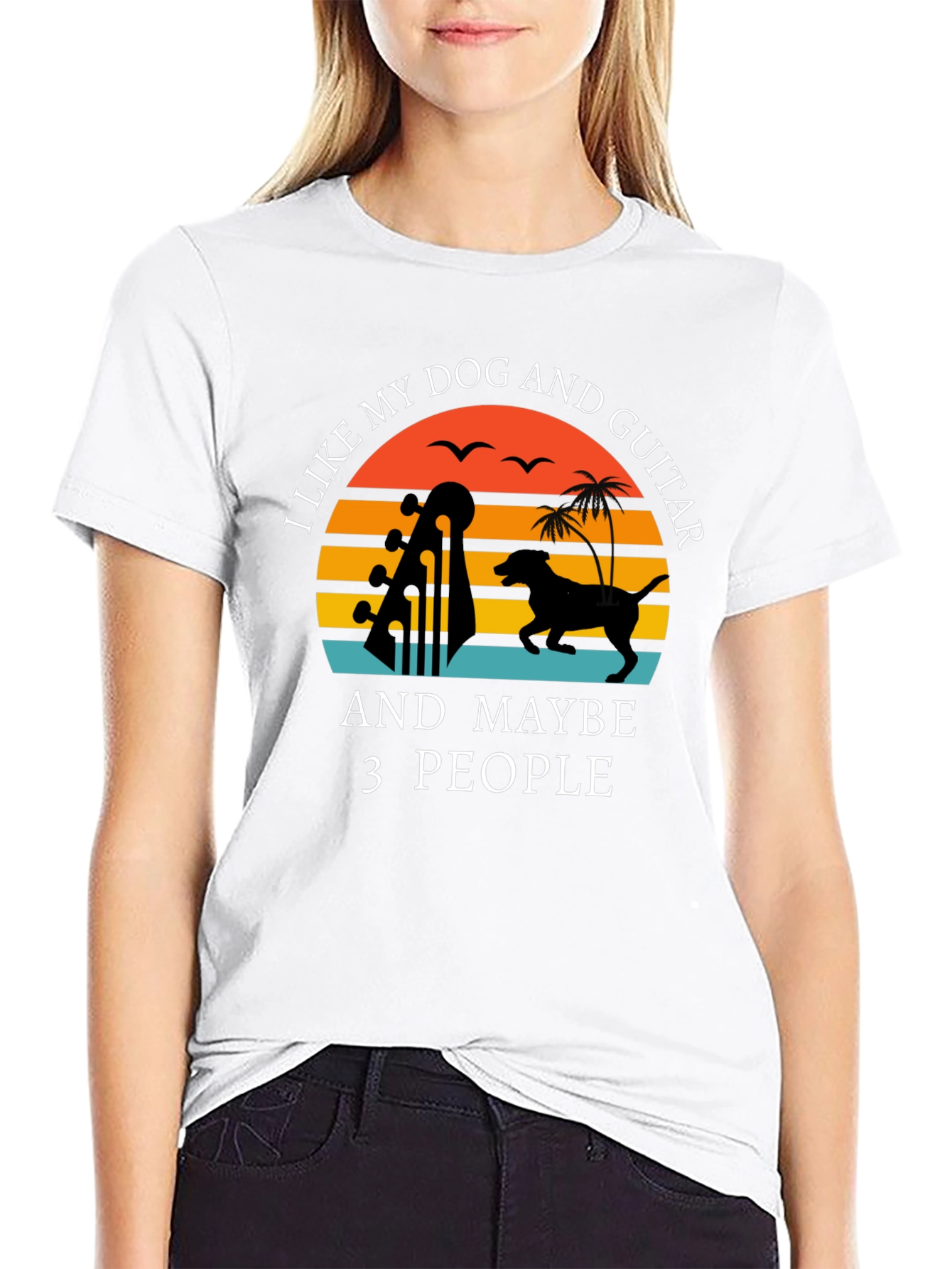 Dog and Guitar Lover T-Shirt - Funny Sarcastic Tee
