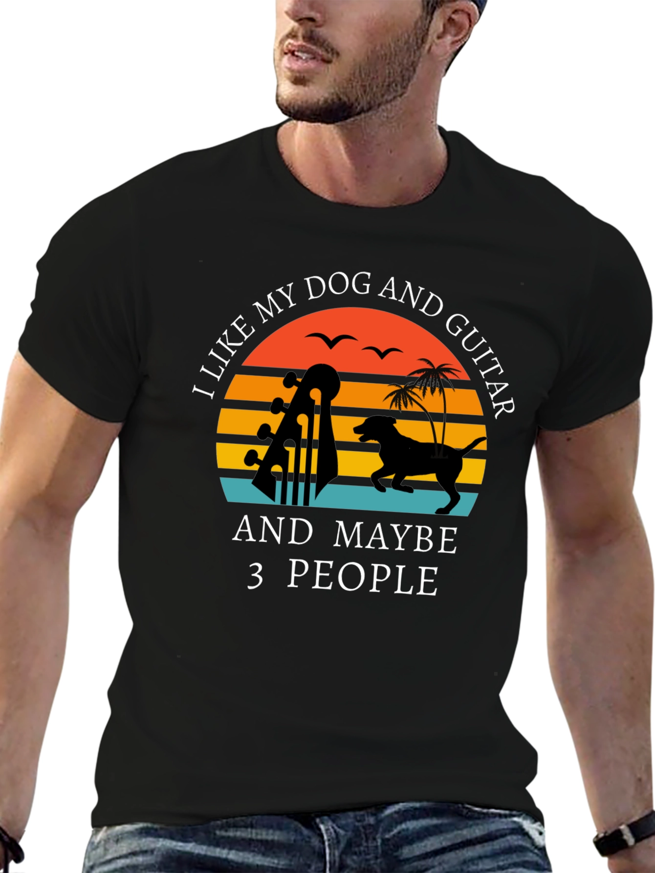 Dog and Guitar Lover T-Shirt - Funny Sarcastic Tee