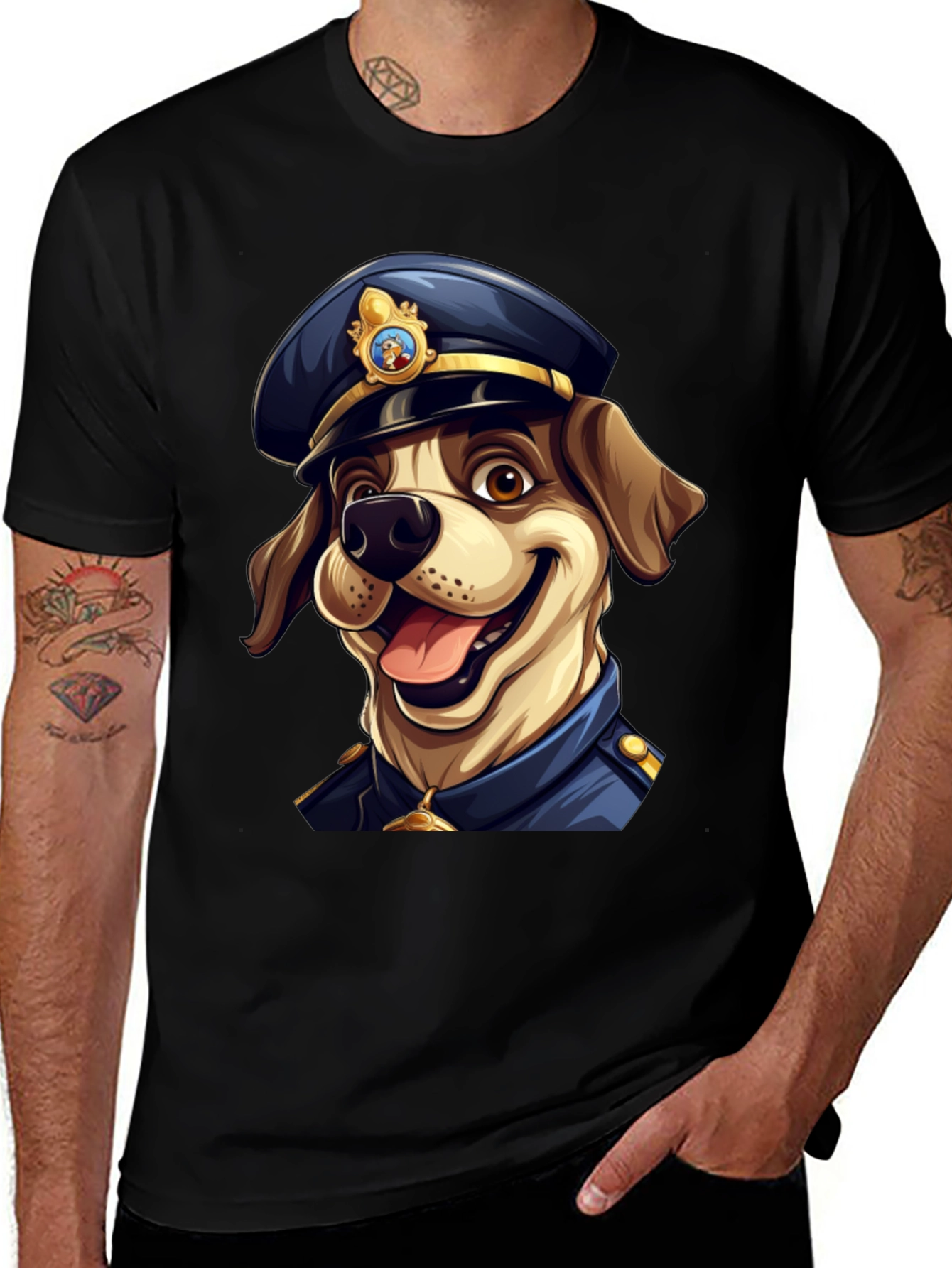 Dog Police T-Shirt - Cartoon Canine Officer
