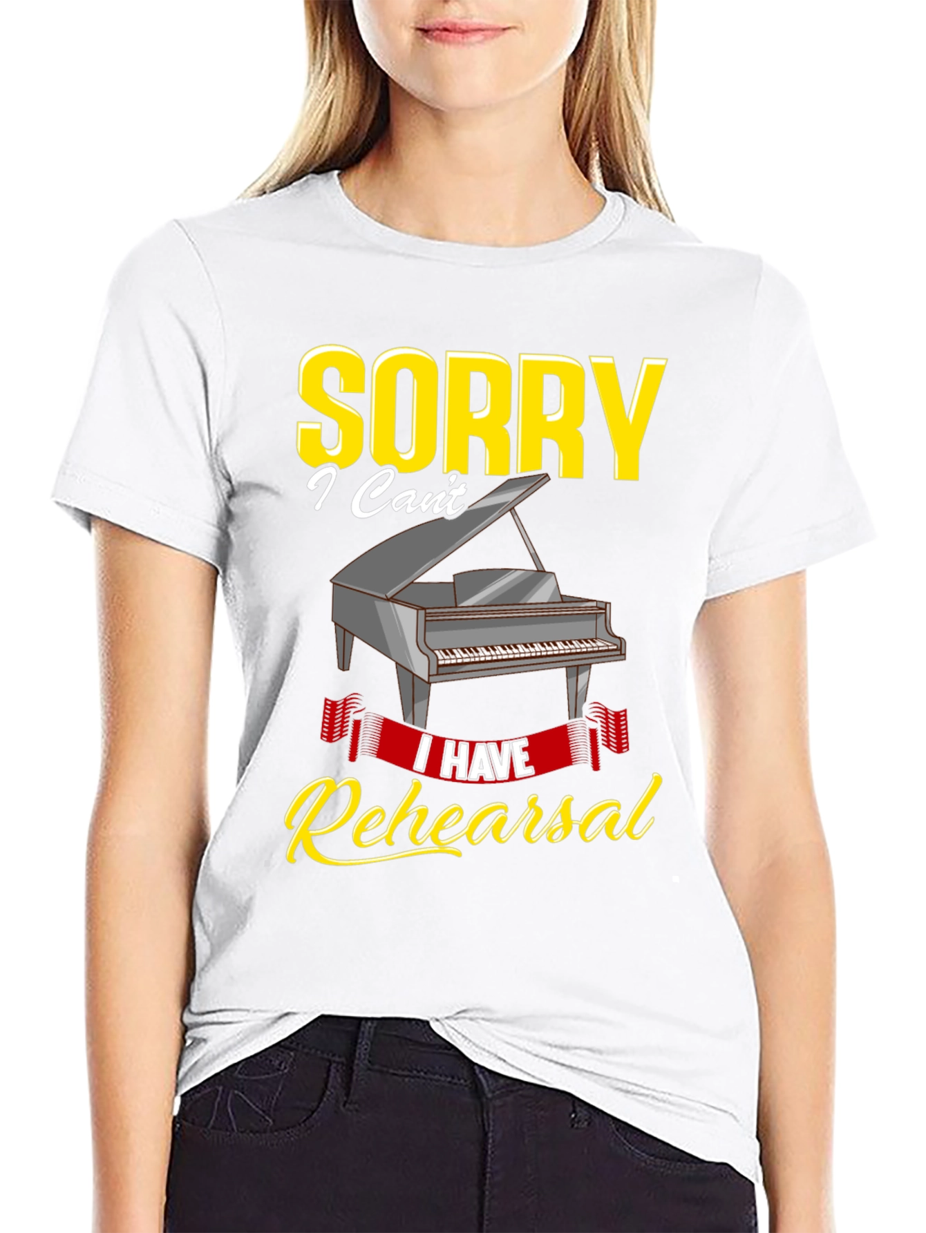 Sorry I Have Rehearsal T-Shirt - Piano Design