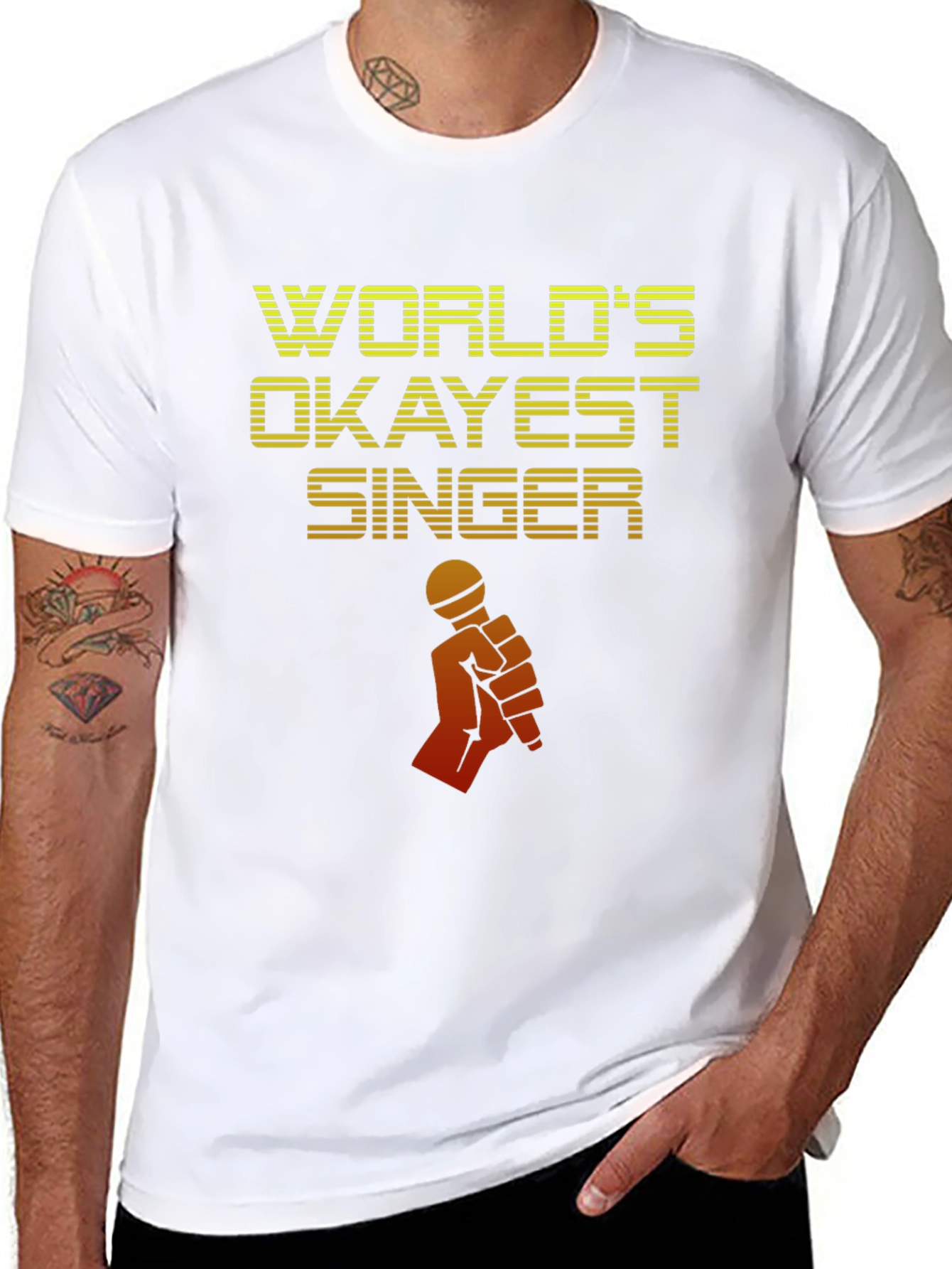 Worlds Okayest Singer T-Shirt - Novelty Graphic Tee