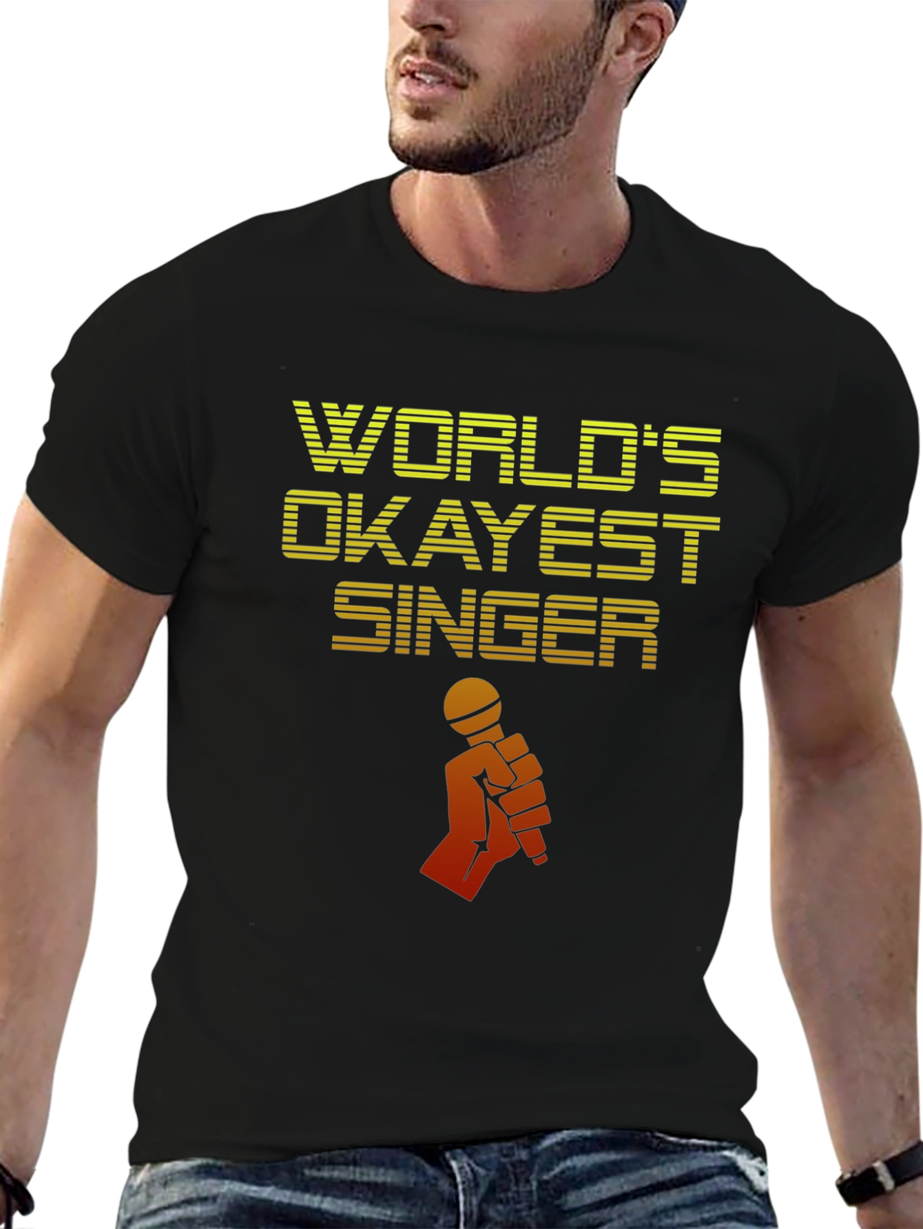 Worlds Okayest Singer T-Shirt - Novelty Graphic Tee