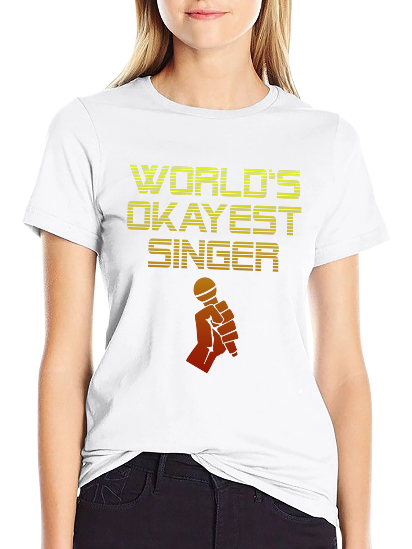 Worlds Okayest Singer T-Shirt - Novelty Graphic Tee