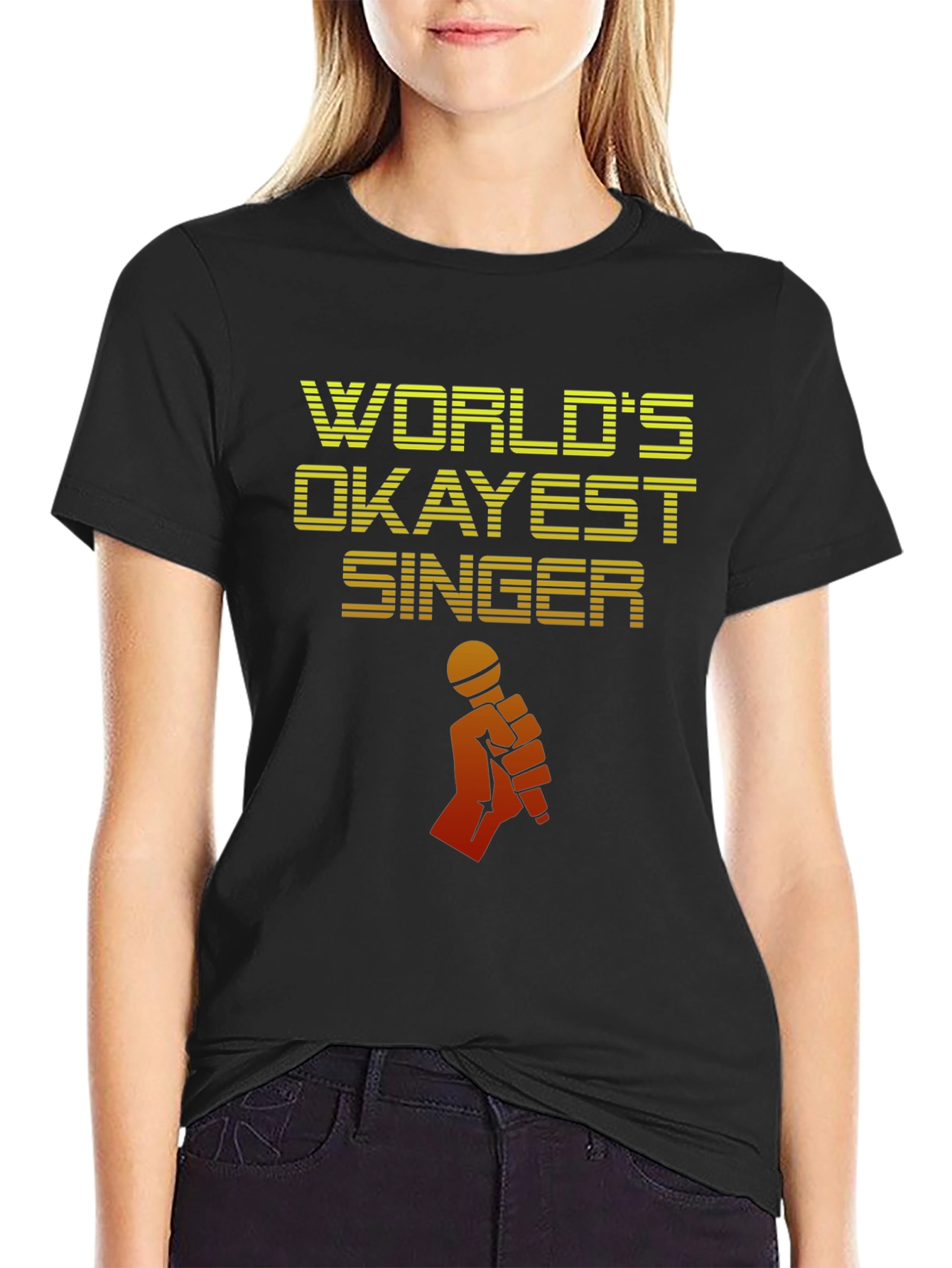 Worlds Okayest Singer T-Shirt - Novelty Graphic Tee